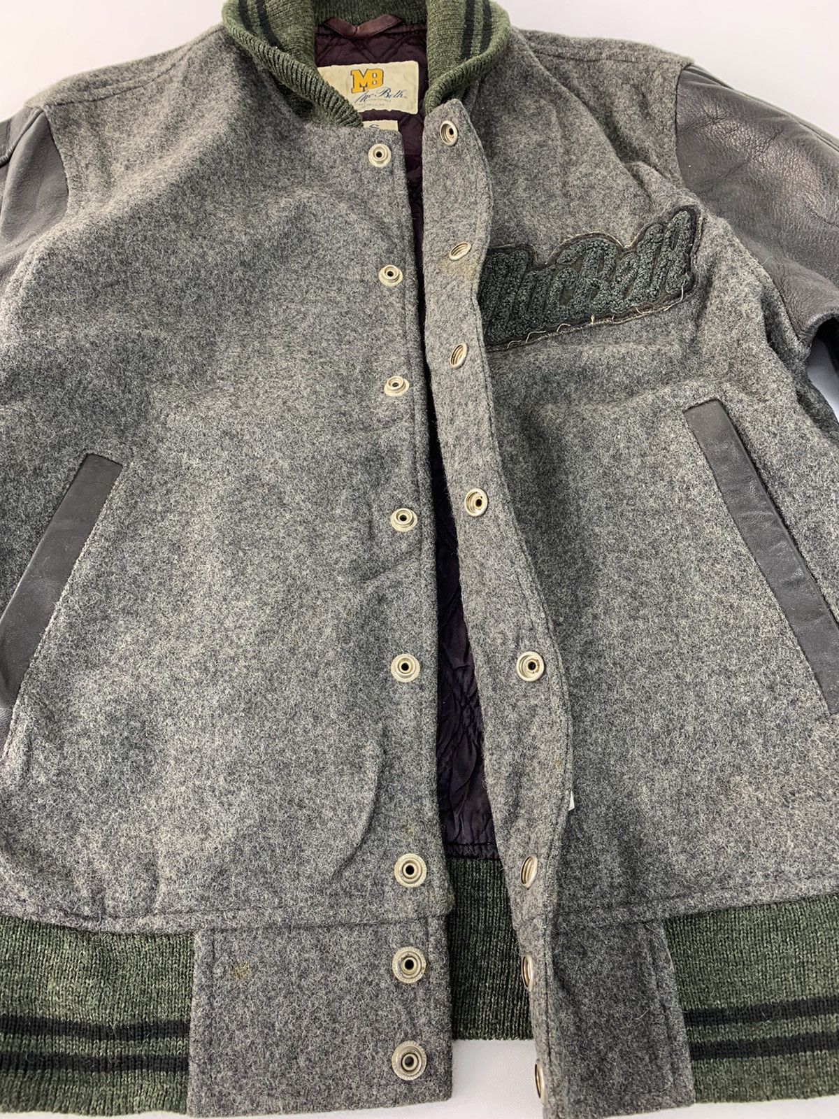 Macbeth Rare 90s Macbeth MB Varsity Jacket Spell Out Leather Sleeve Size US S / EU 44-46 / 1 - 7 Thumbnail