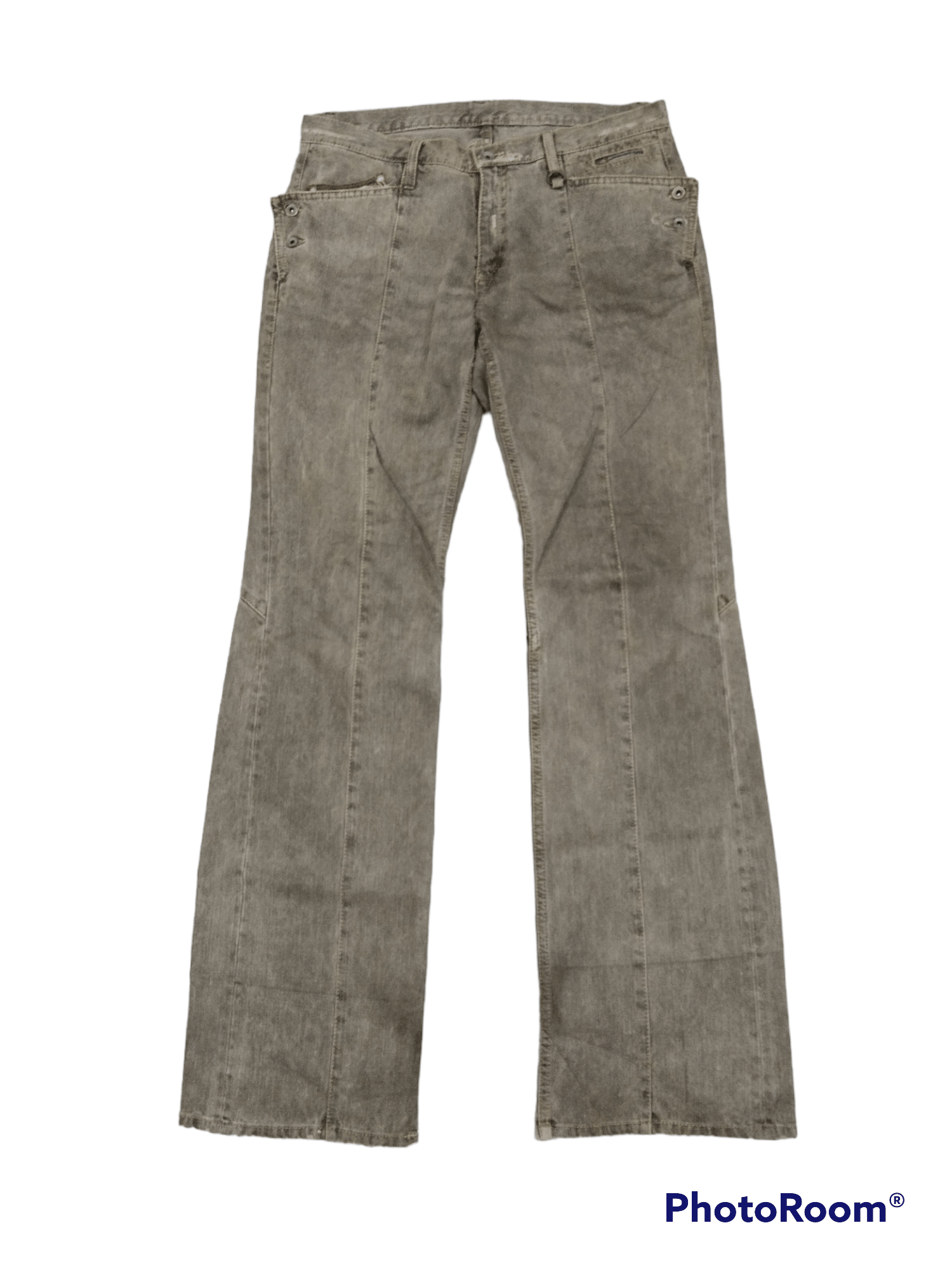 Nicole Club FLARE🔥DISTRESSED NICOLE RECONSTRUCTED DENIM PANTS Size US 33 - 2 Thumbnail