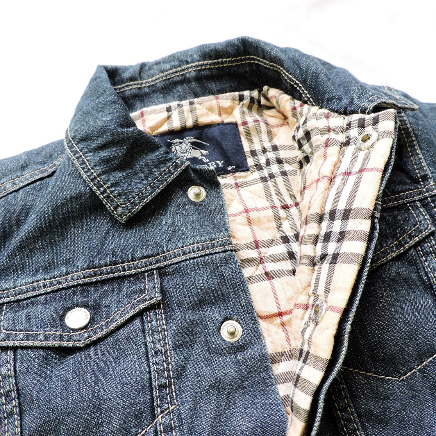 Burberry BURBERRY LINING PLAID PATTERN DENIM JACKET, 18 MONTHS Size US S / EU 44-46 / 1 - 11 Thumbnail