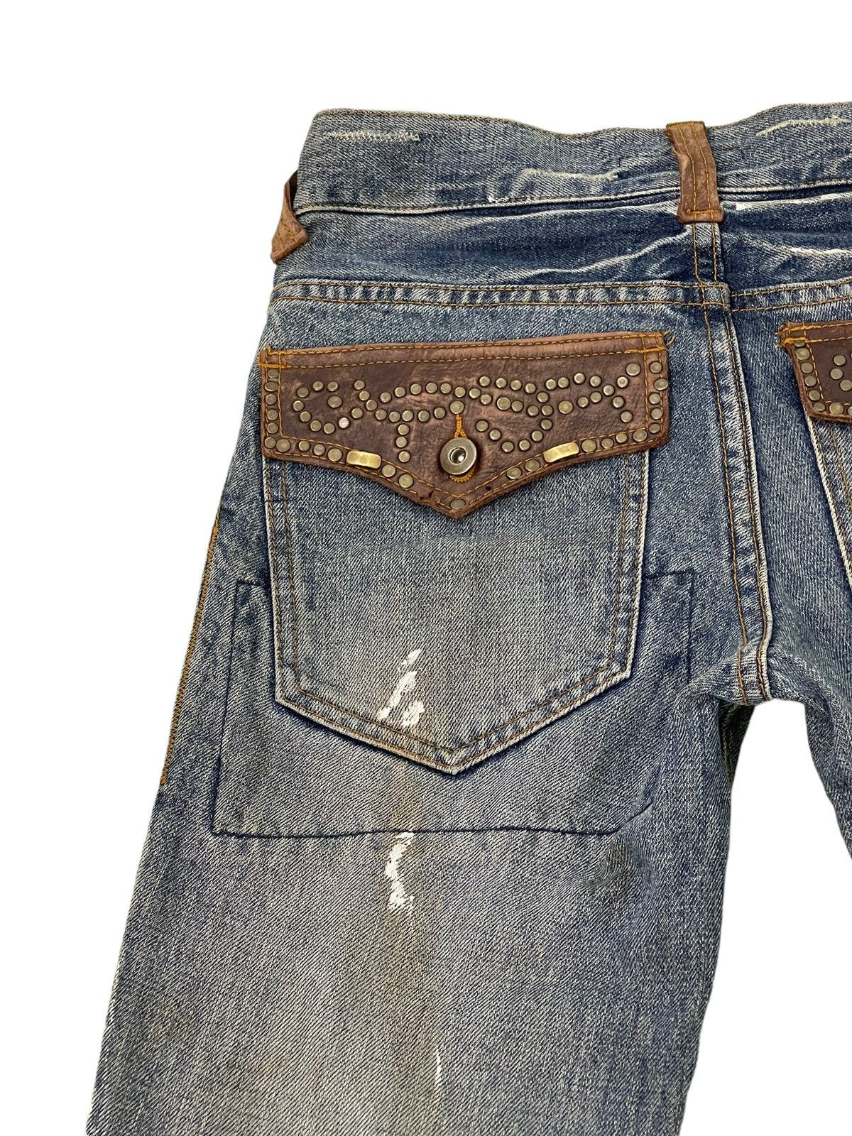 Japanese Brand Flare Jeans Pensitive Japan Distress Denim Boot Cut 1🟦3 Size US 30 / EU 46 - 19 Thumbnail