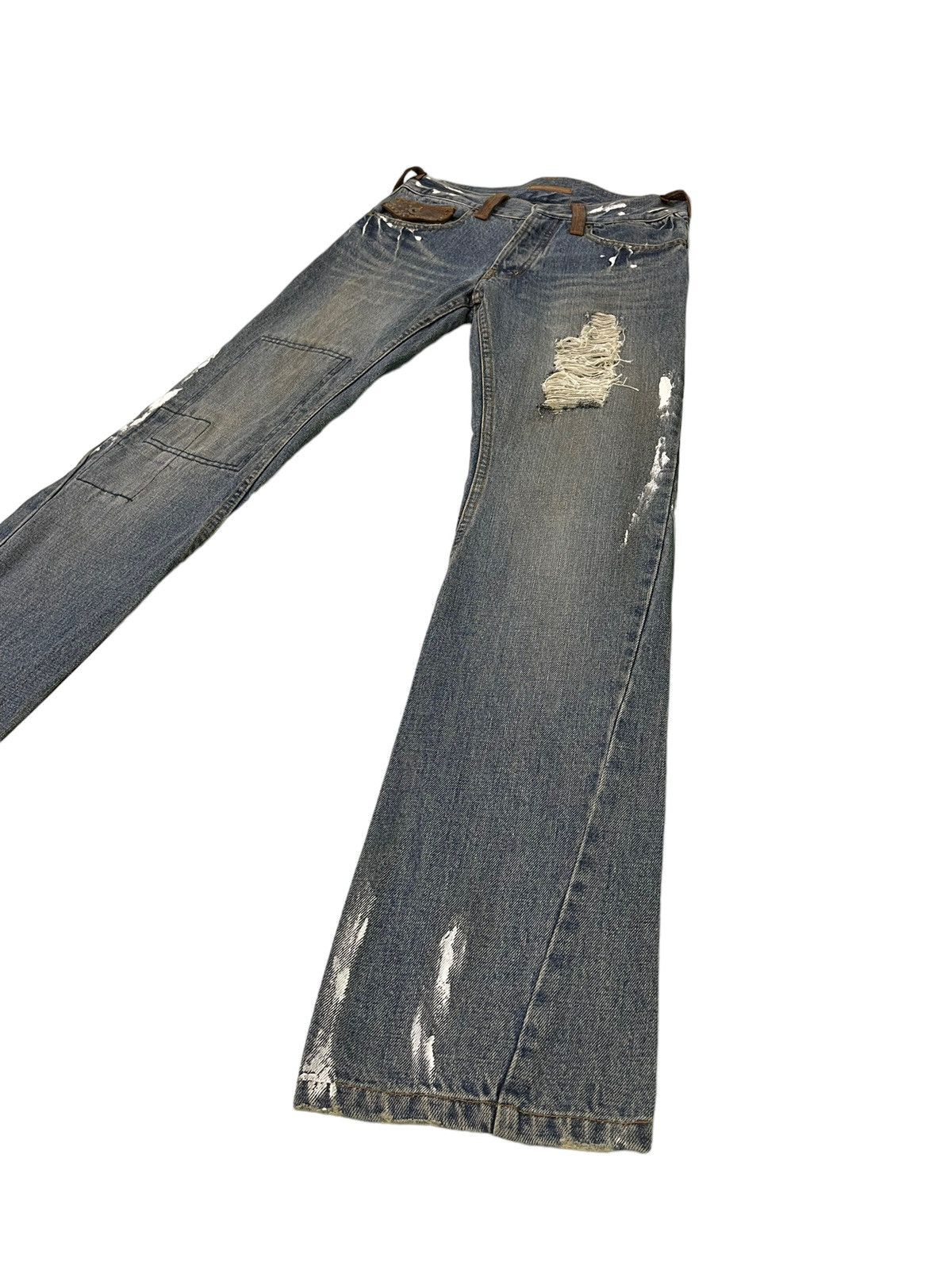 Japanese Brand Flare Jeans Pensitive Japan Distress Denim Boot Cut 1🟦3 Size US 30 / EU 46 - 3 Thumbnail