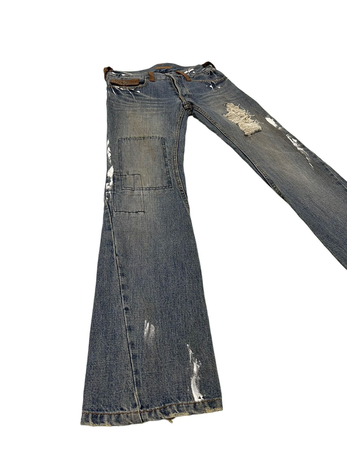 Japanese Brand Flare Jeans Pensitive Japan Distress Denim Boot Cut 1🟦3 Size US 30 / EU 46 - 1 Thumbnail