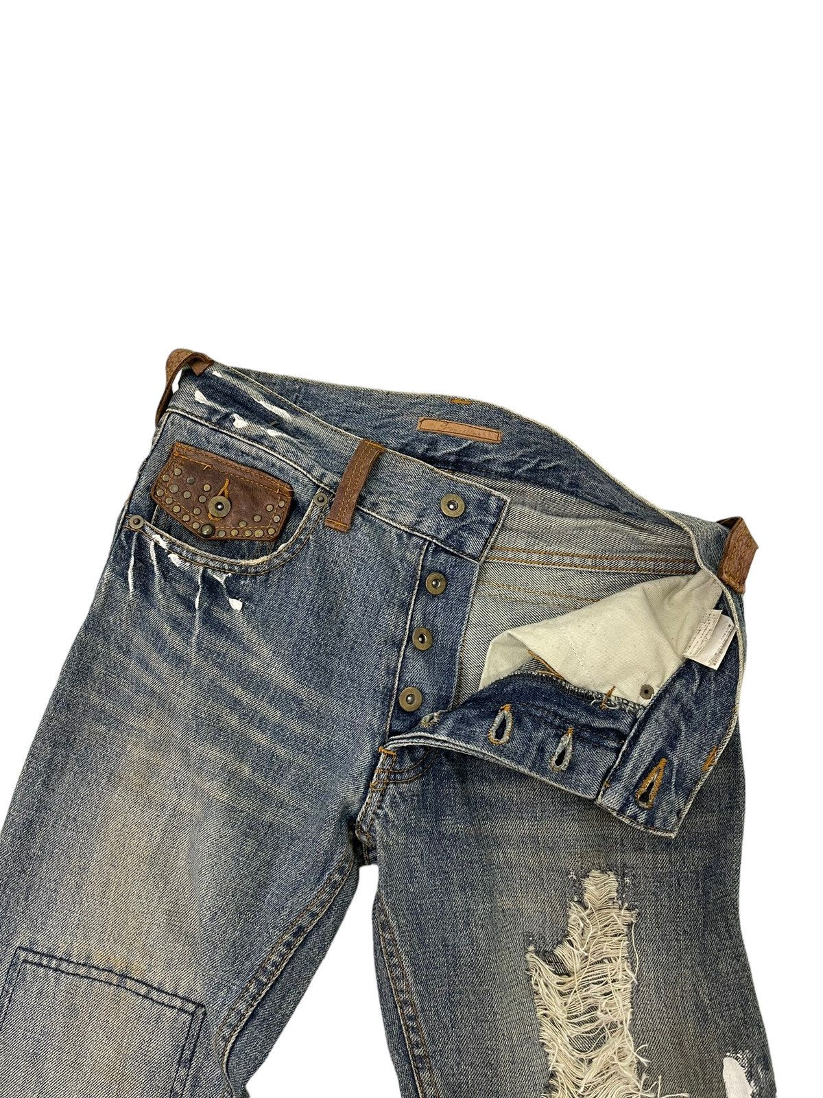 Japanese Brand Flare Jeans Pensitive Japan Distress Denim Boot Cut 1🟦3 Size US 30 / EU 46 - 11 Thumbnail