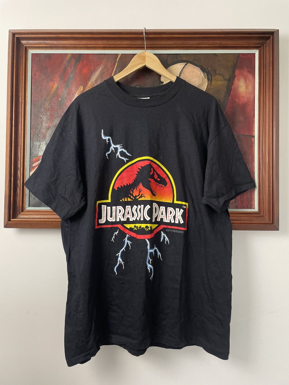 image of Made In USA x Movie Vintage 90's Movie Promo Tee Jurassic Park OG Universal in Black, Men's (Size X