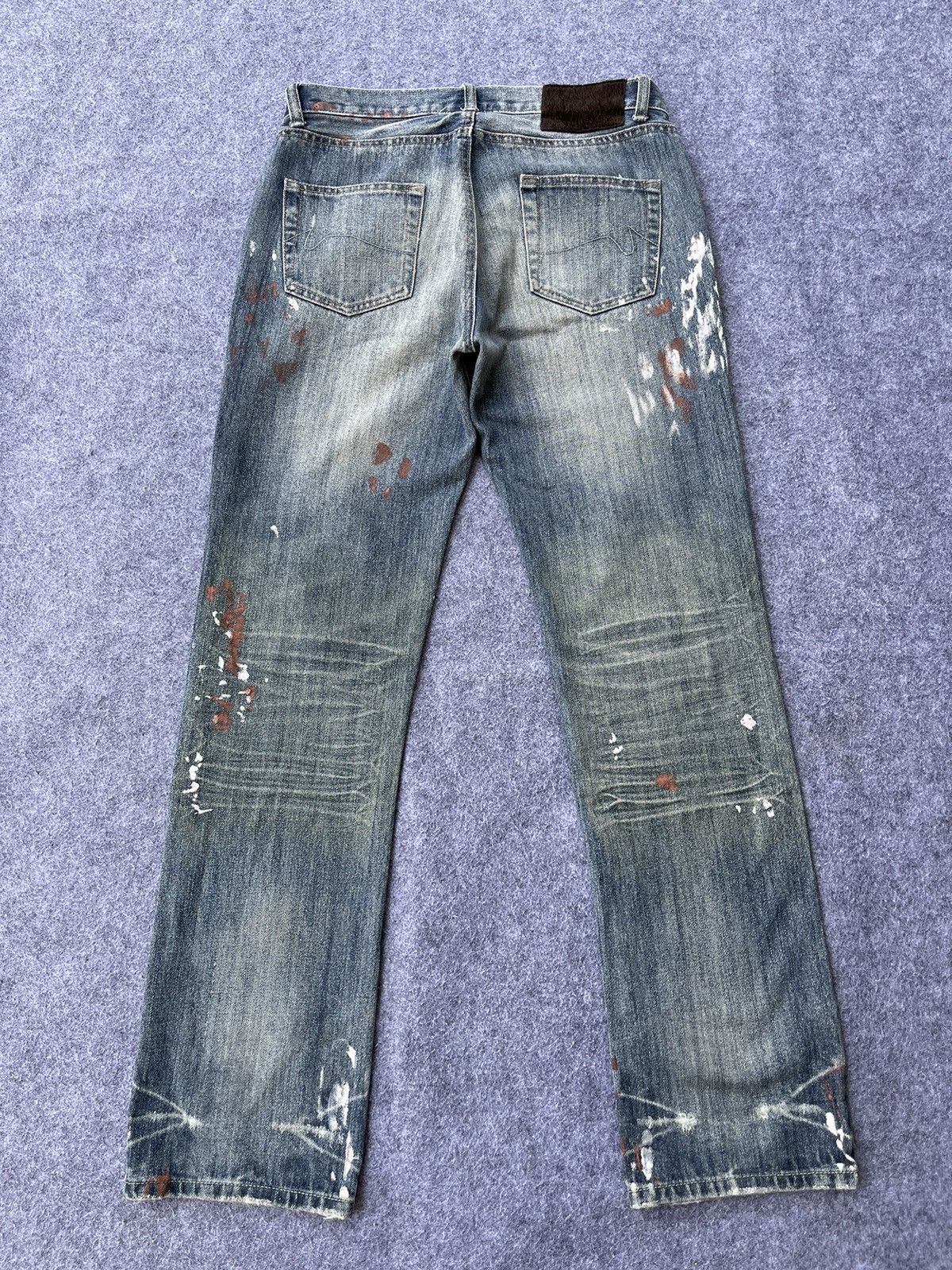 Japanese Brand Rare🔥Japanese Brand Paint Design Jeans Size US 32 / EU 48 - 3 Thumbnail
