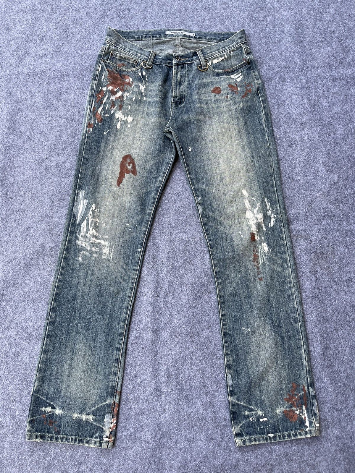 Japanese Brand Rare🔥Japanese Brand Paint Design Jeans Size US 32 / EU 48 - 1 Thumbnail