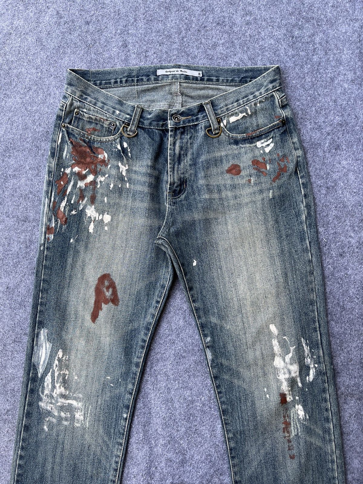 Japanese Brand Rare🔥Japanese Brand Paint Design Jeans Size US 32 / EU 48 - 2 Thumbnail