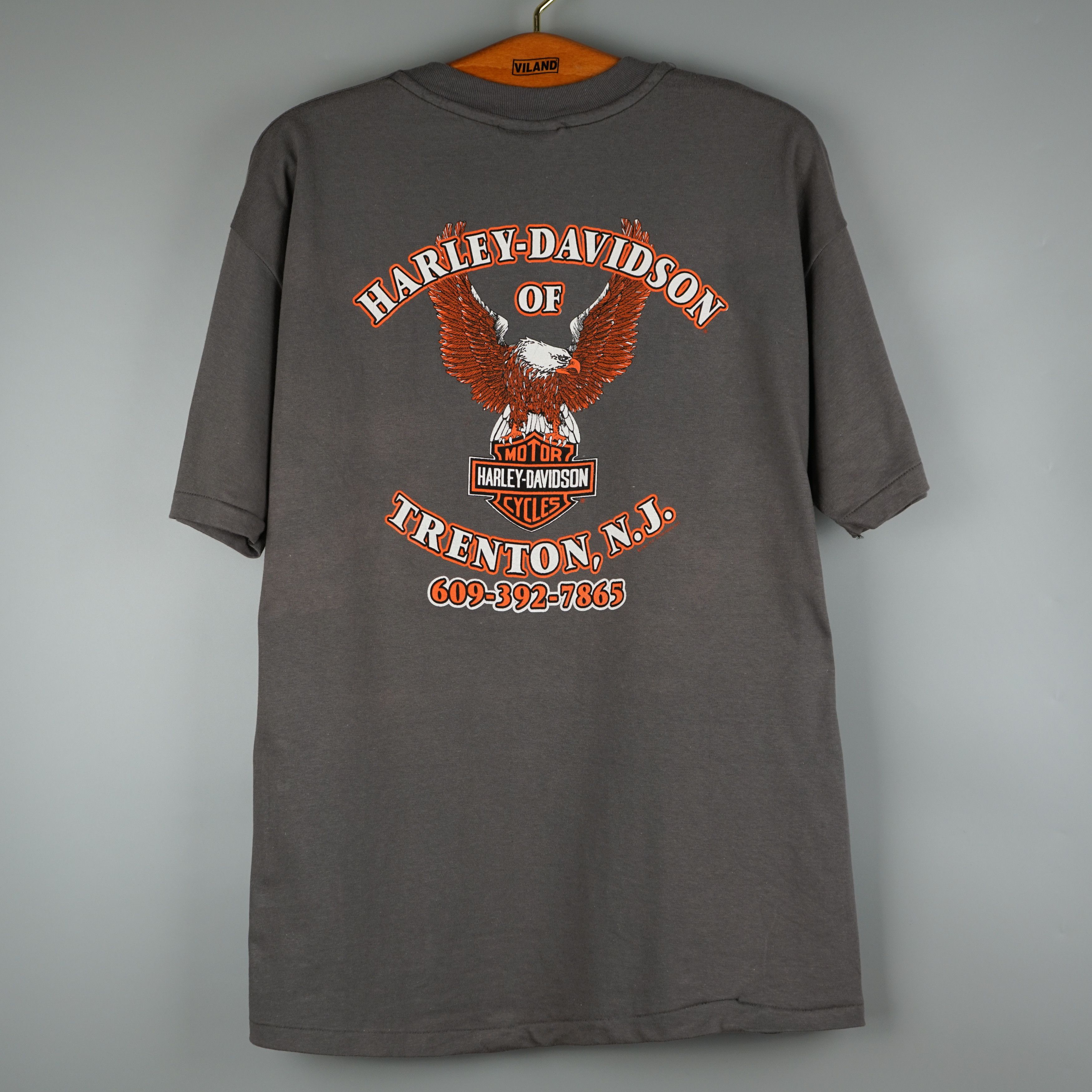 Harley Davidson × Vintage 1990s Harley Davidson Born To Freedom Eagle t-shirt Size US XL / EU 56 / 4 - 8 Thumbnail