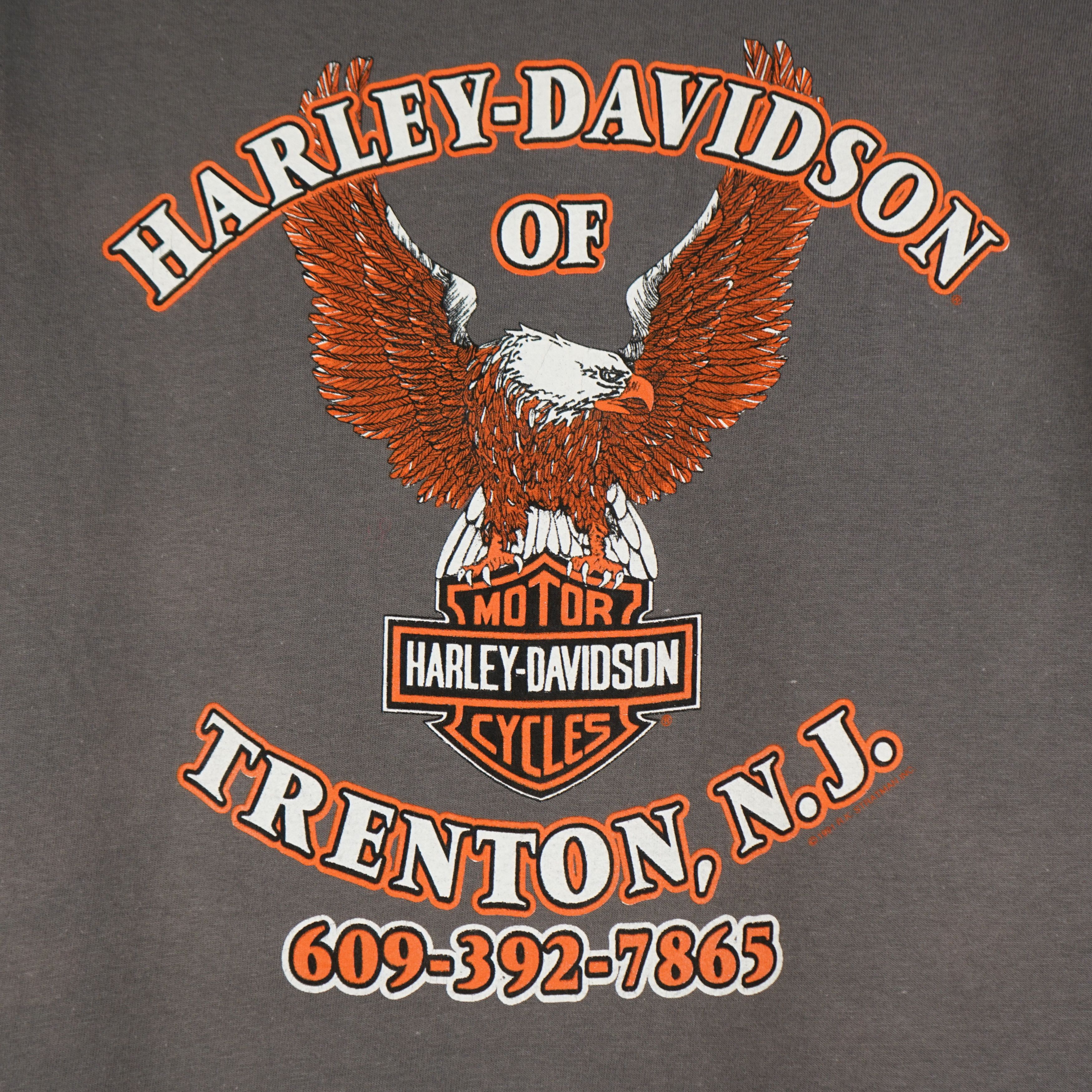 Harley Davidson × Vintage 1990s Harley Davidson Born To Freedom Eagle t-shirt Size US XL / EU 56 / 4 - 9 Thumbnail