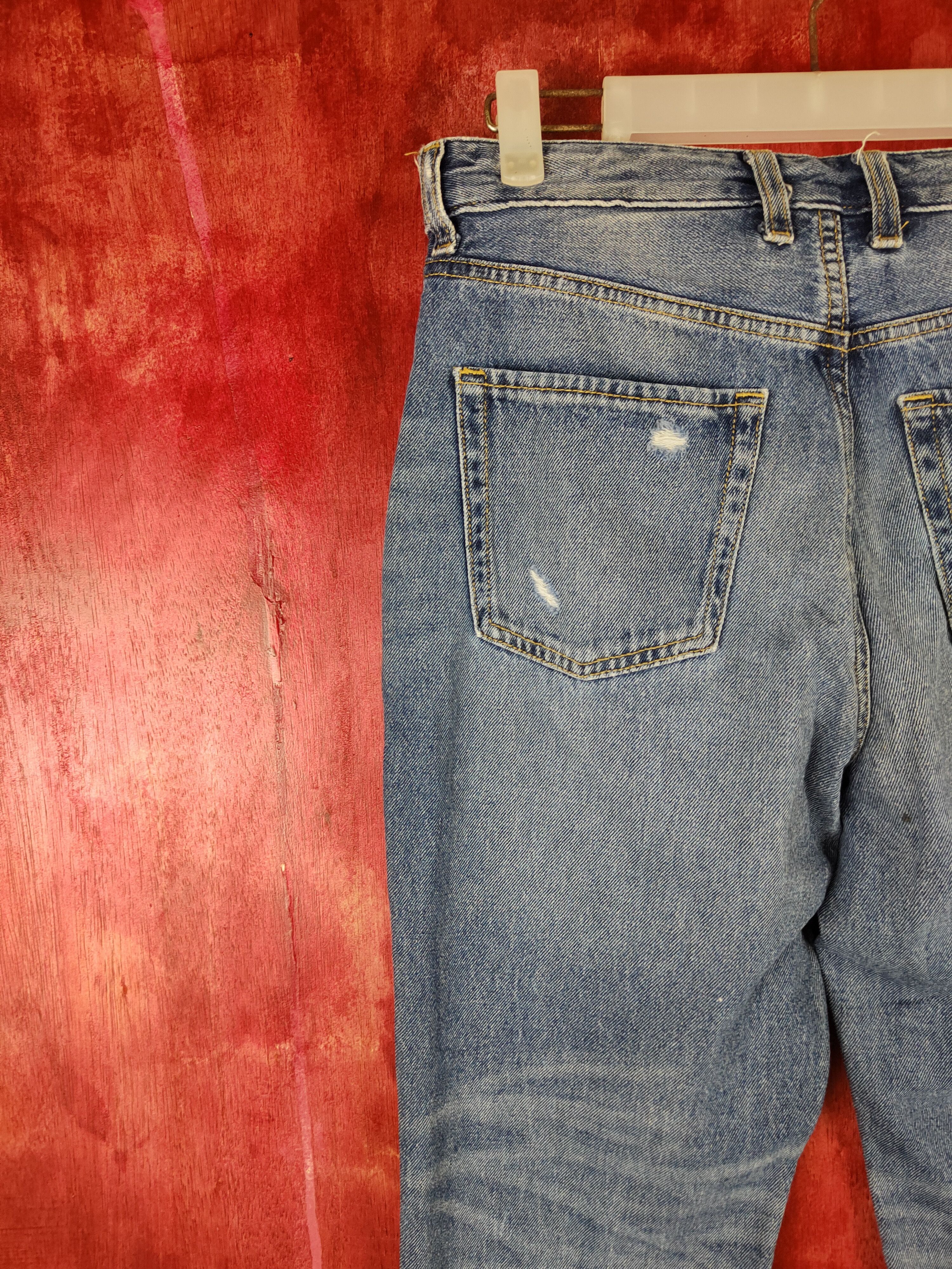 GU GU Blue Distressed jeans Denim Pants#272B Size 29" - 8 Thumbnail