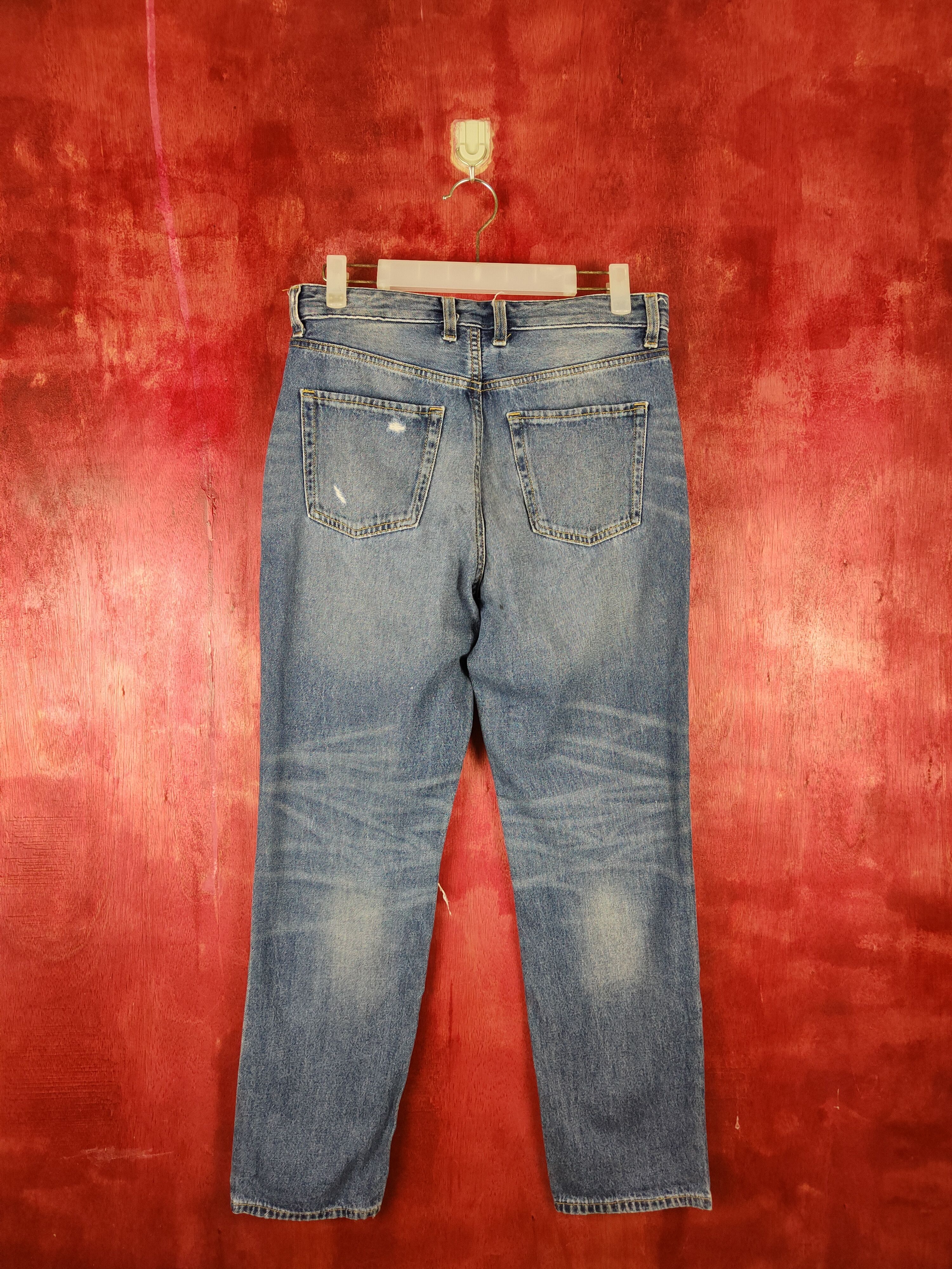 GU GU Blue Distressed jeans Denim Pants#272B Size 29" - 7 Thumbnail