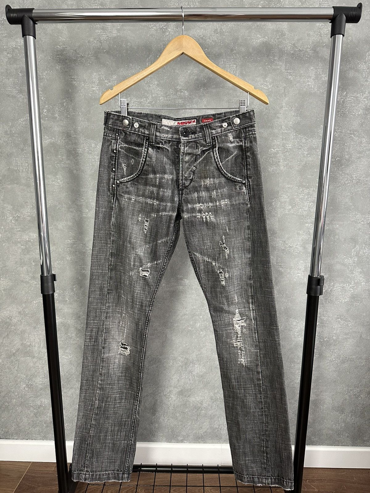 image of Miss Sixty Washed Grey Distressed Women’S Jeans, Women's (Size 26)