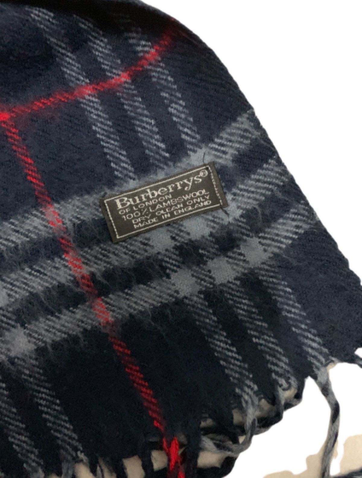 Burberry Burberrys Blue Checked 100% Lamswool Muffler Scarf Size ONE SIZE - 4 Thumbnail