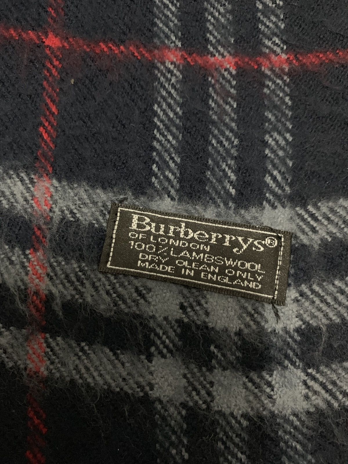 Burberry Burberrys Blue Checked 100% Lamswool Muffler Scarf Size ONE SIZE - 5 Thumbnail