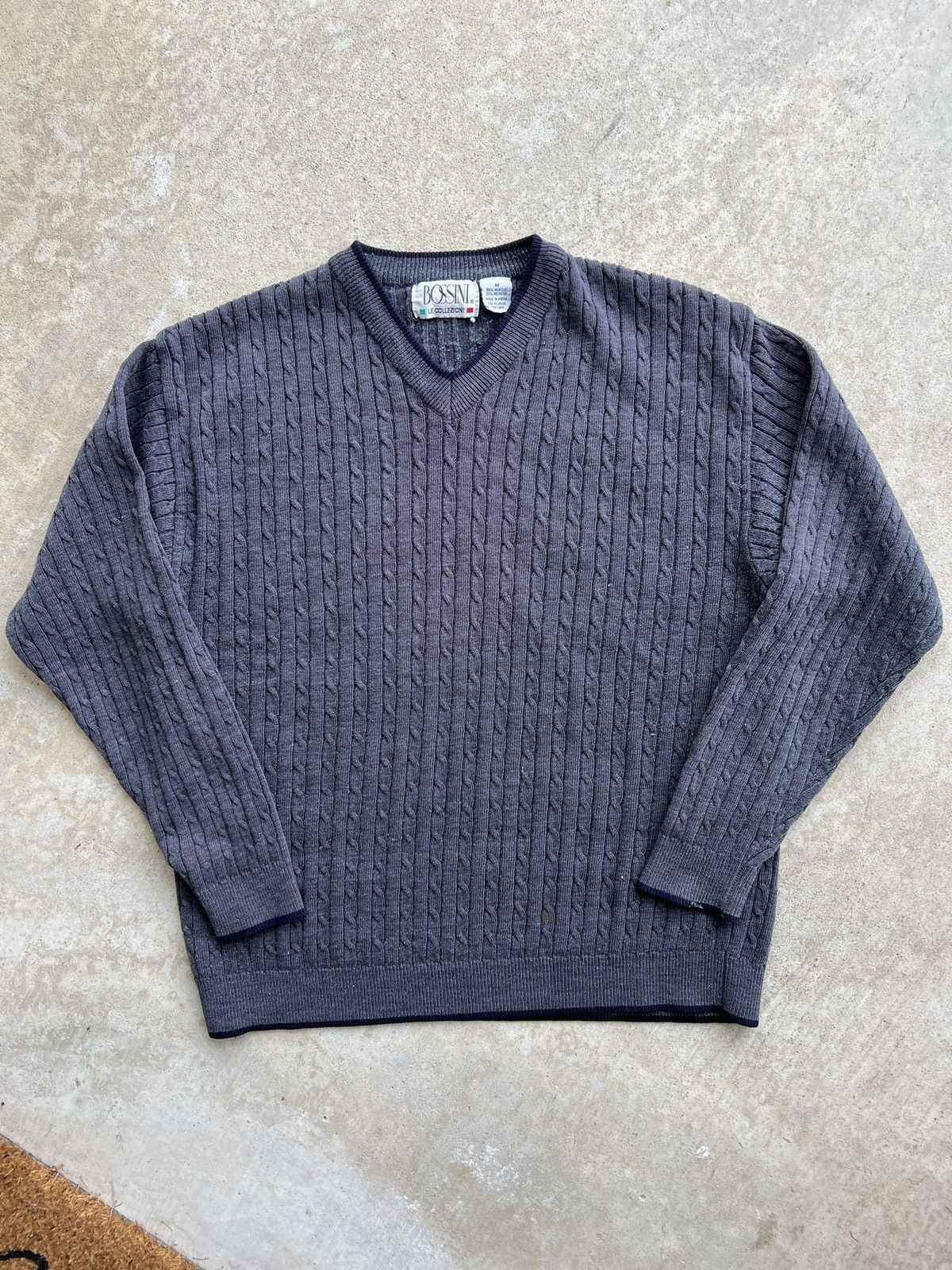 Vintage VINTAGE Bossini V-Neck Knit Sweater Size US M / EU 48-50 / 2 - 1 Thumbnail