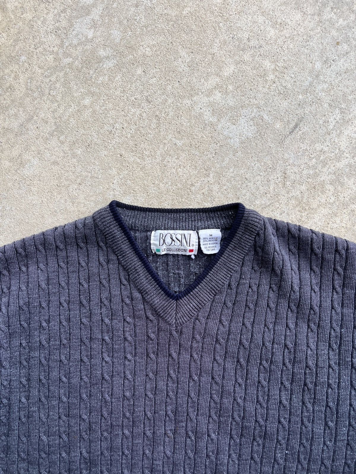 Vintage VINTAGE Bossini V-Neck Knit Sweater Size US M / EU 48-50 / 2 - 2 Thumbnail