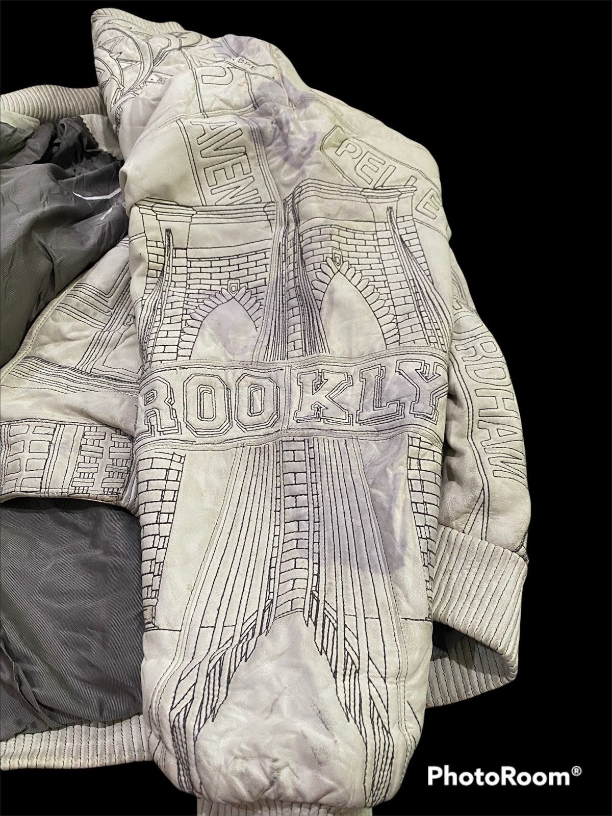 Marc Buchanan DISTRESS MARC BUCHANAN LEATHER JACKET OVER PRINT Size US XL / EU 56 / 4 - 4 Thumbnail