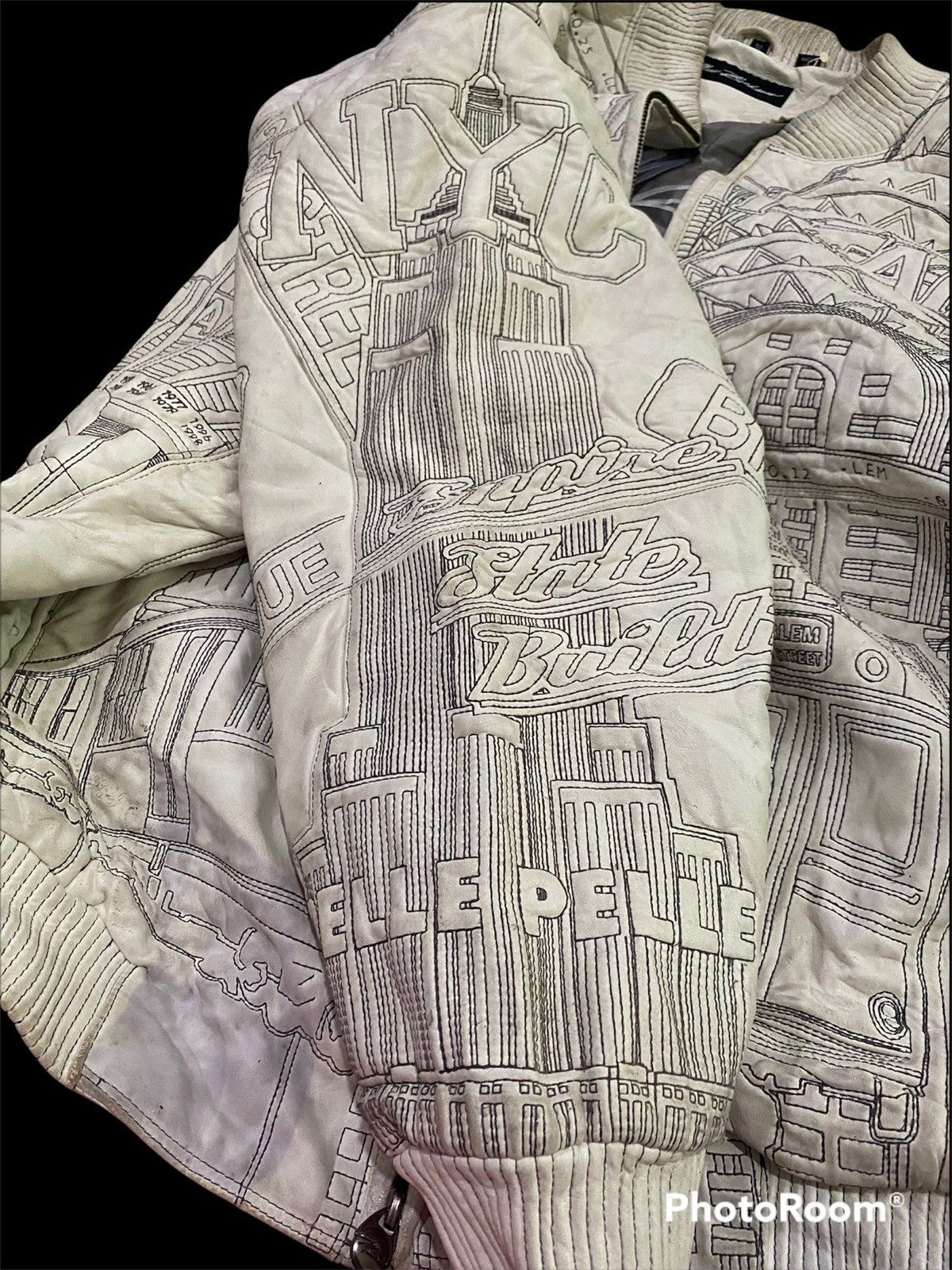 Marc Buchanan DISTRESS MARC BUCHANAN LEATHER JACKET OVER PRINT Size US XL / EU 56 / 4 - 5 Thumbnail