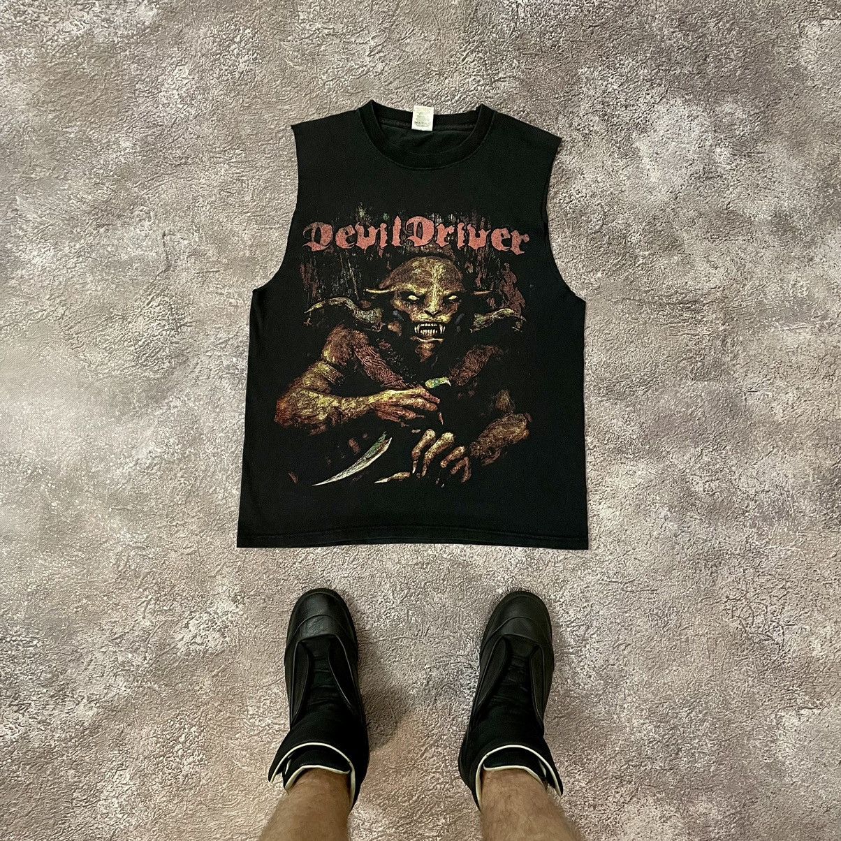 Vintage Vintage 90s Devil Driver Graphic Tee Grunge Horror Tapered M Size US M / EU 48-50 / 2 - 1 Thumbnail