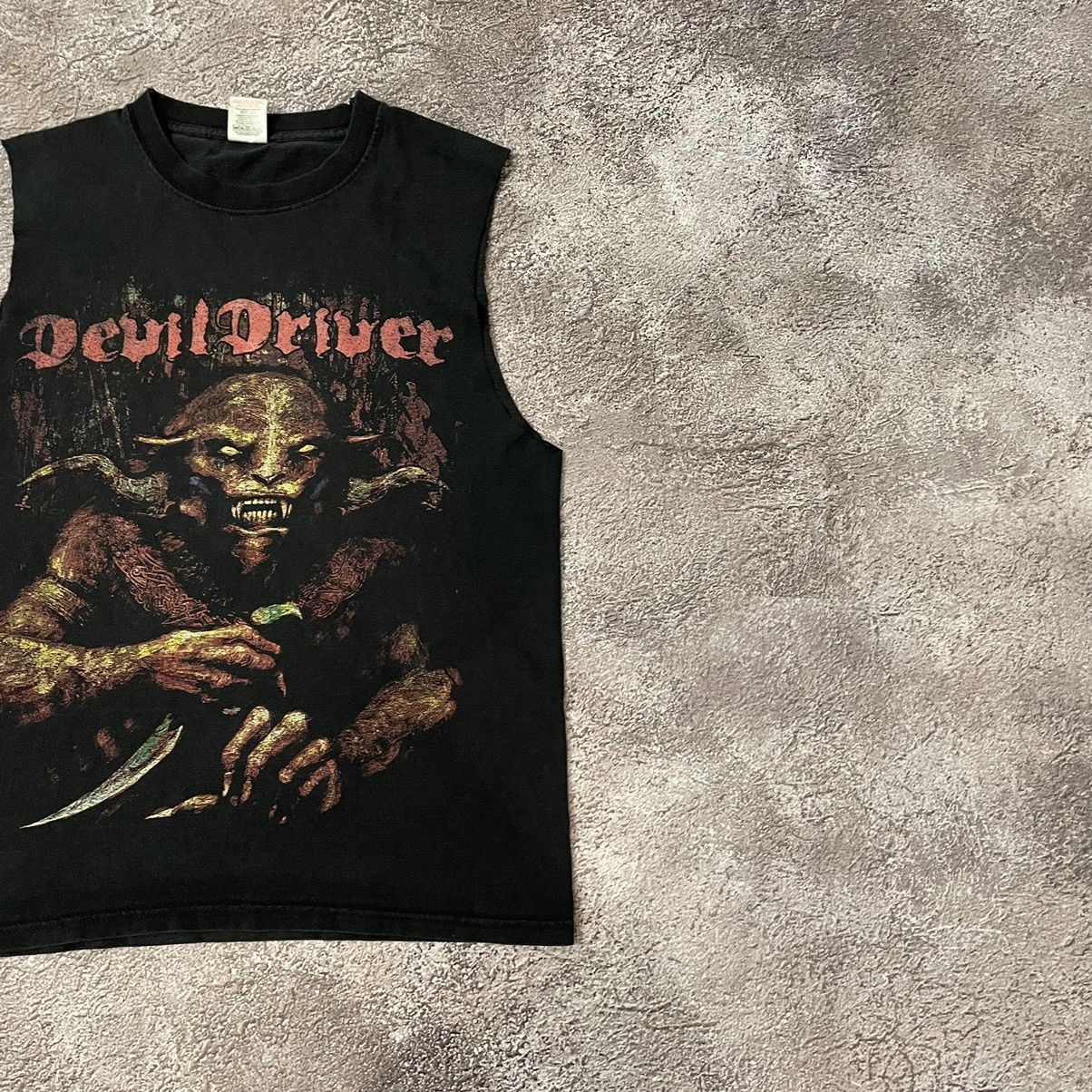 Vintage Vintage 90s Devil Driver Graphic Tee Grunge Horror Tapered M Size US M / EU 48-50 / 2 - 2 Thumbnail