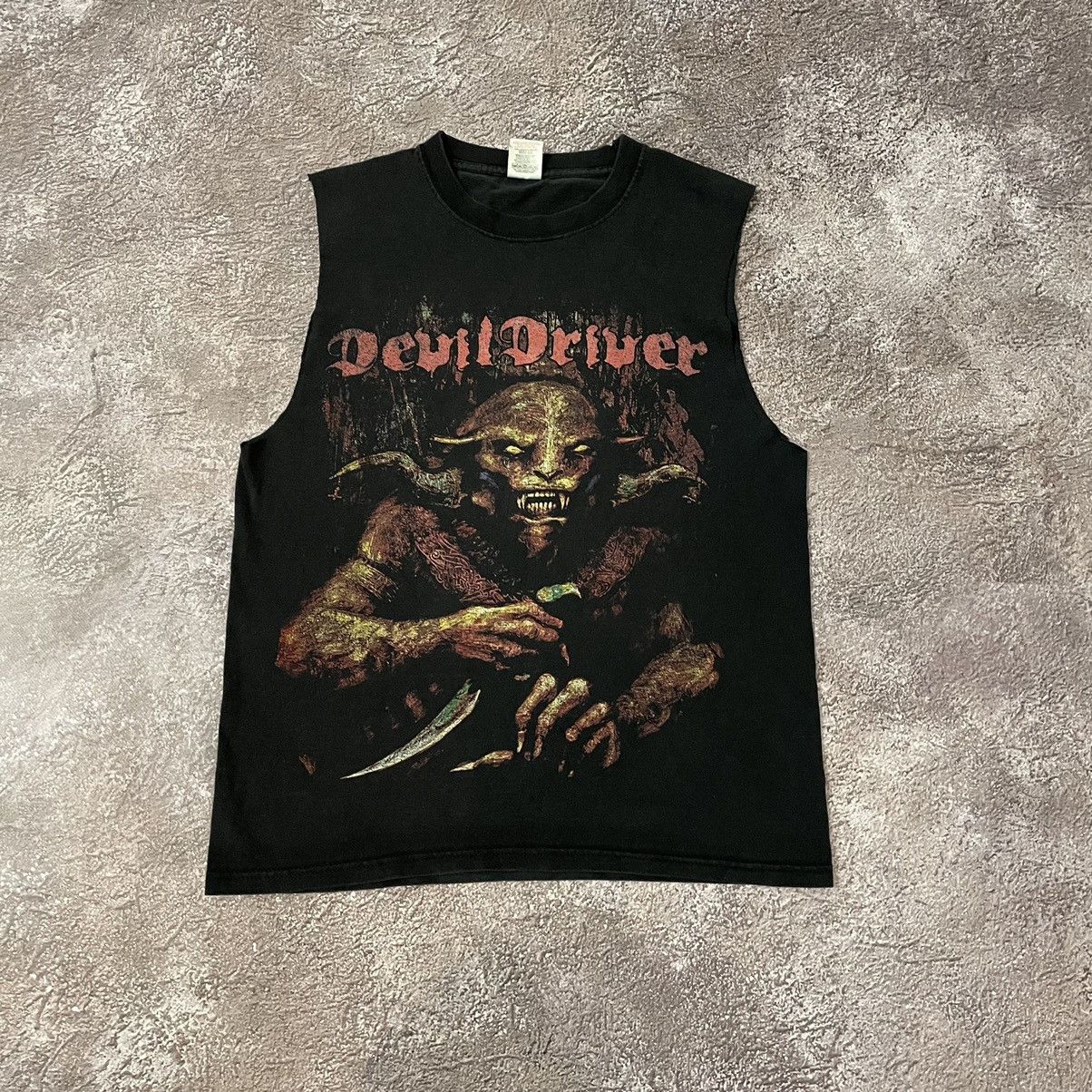 Vintage Vintage 90s Devil Driver Graphic Tee Grunge Horror Tapered M Size US M / EU 48-50 / 2 - 3 Thumbnail