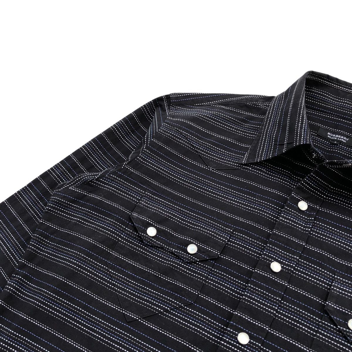 Burberry Burberry Black Label Embroidery Striped Slim Fit Shirt Size US M / EU 48-50 / 2 - 3 Thumbnail