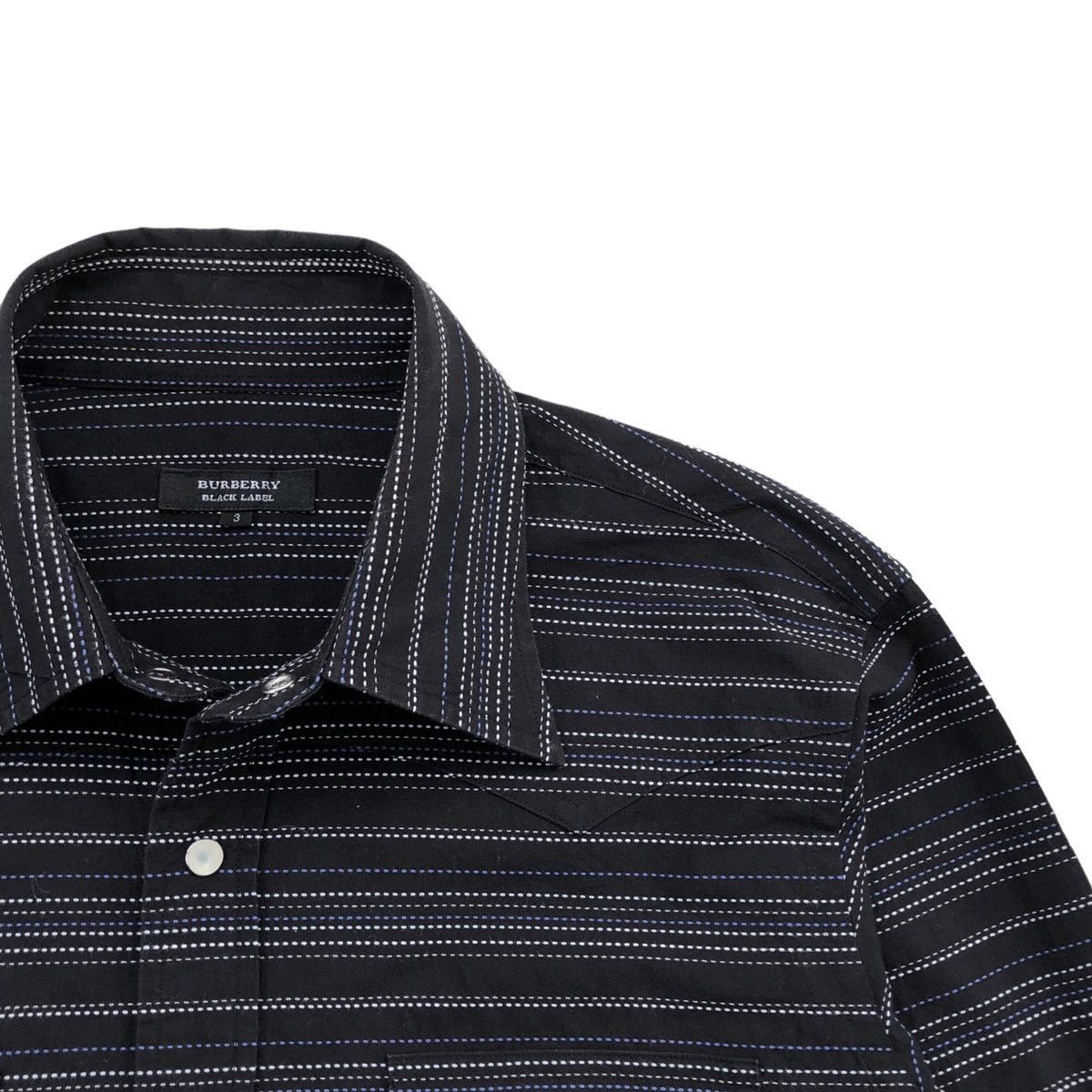 Burberry Burberry Black Label Embroidery Striped Slim Fit Shirt Size US M / EU 48-50 / 2 - 6 Thumbnail