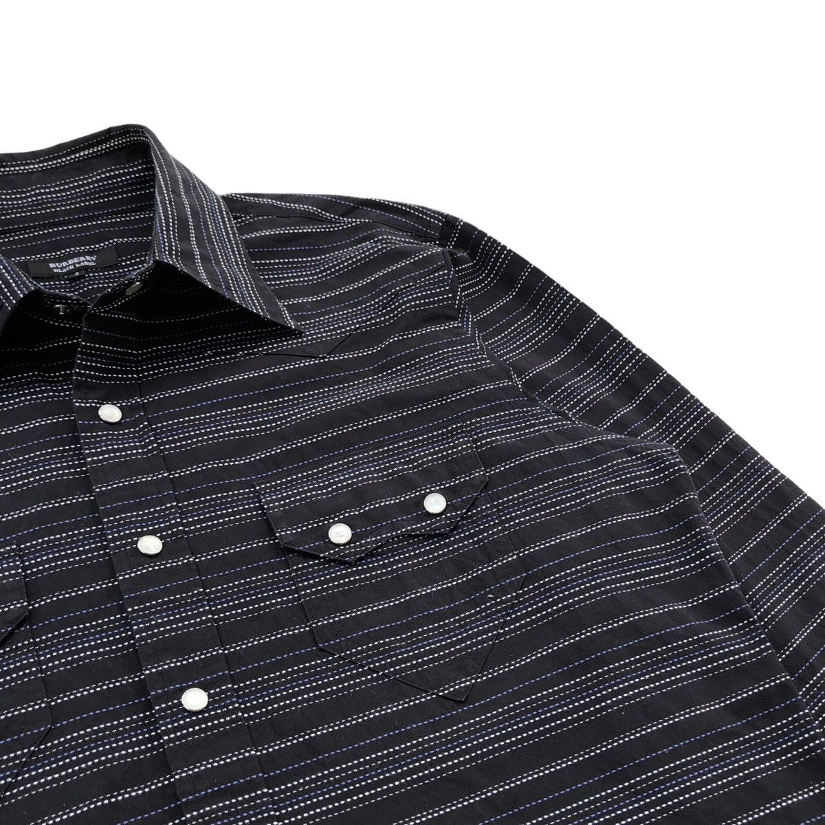 Burberry Burberry Black Label Embroidery Striped Slim Fit Shirt Size US M / EU 48-50 / 2 - 4 Thumbnail