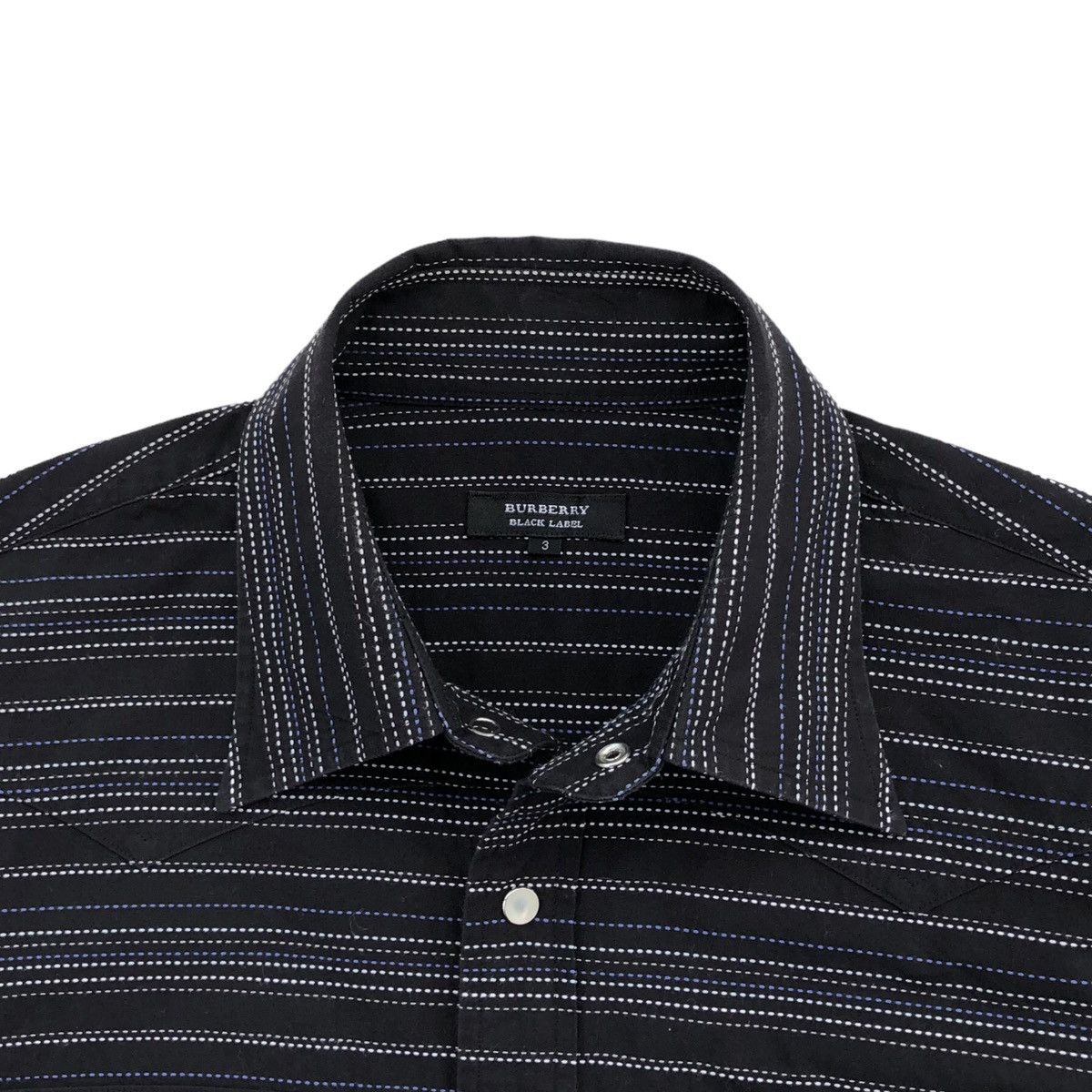 Burberry Burberry Black Label Embroidery Striped Slim Fit Shirt Size US M / EU 48-50 / 2 - 7 Thumbnail