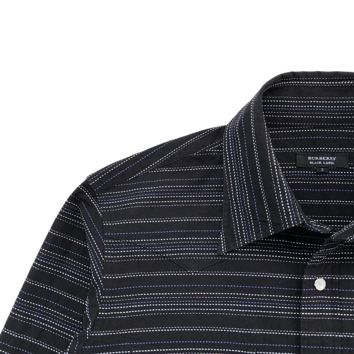 Burberry Burberry Black Label Embroidery Striped Slim Fit Shirt Size US M / EU 48-50 / 2 - 5 Thumbnail