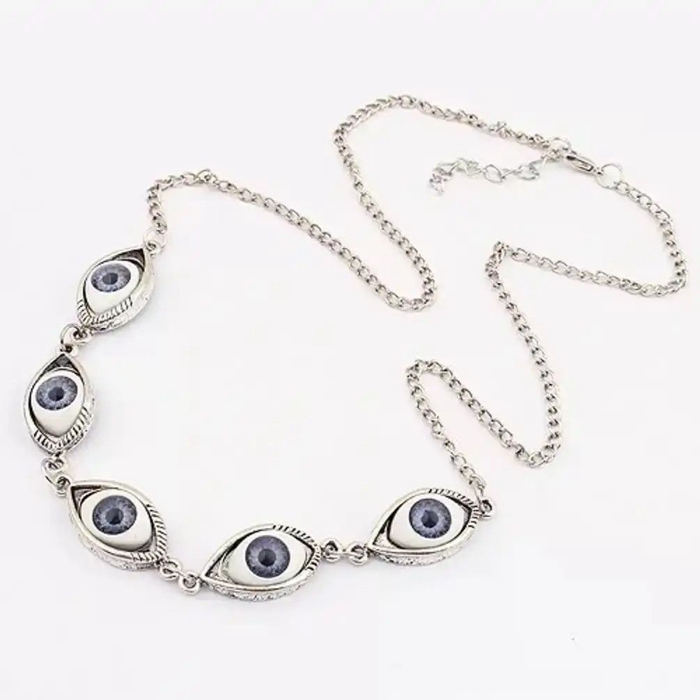 Jewelry Eye Ball Chain Silver Necklace Size ONE SIZE - 1 Thumbnail