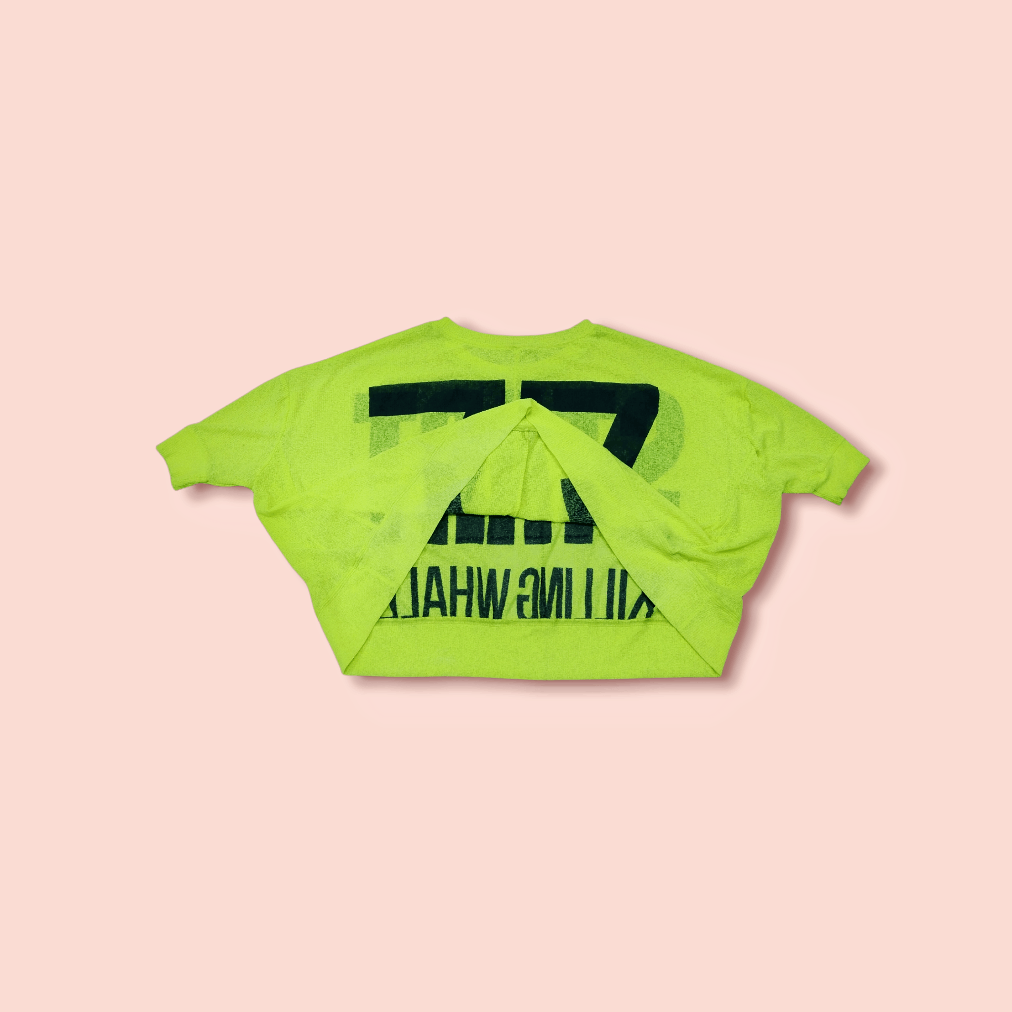 Japanese Brand JERSEY STYLE SEE THROUGH OFF SHOULDER CROP TOP Size ONE SIZE - 6 Thumbnail