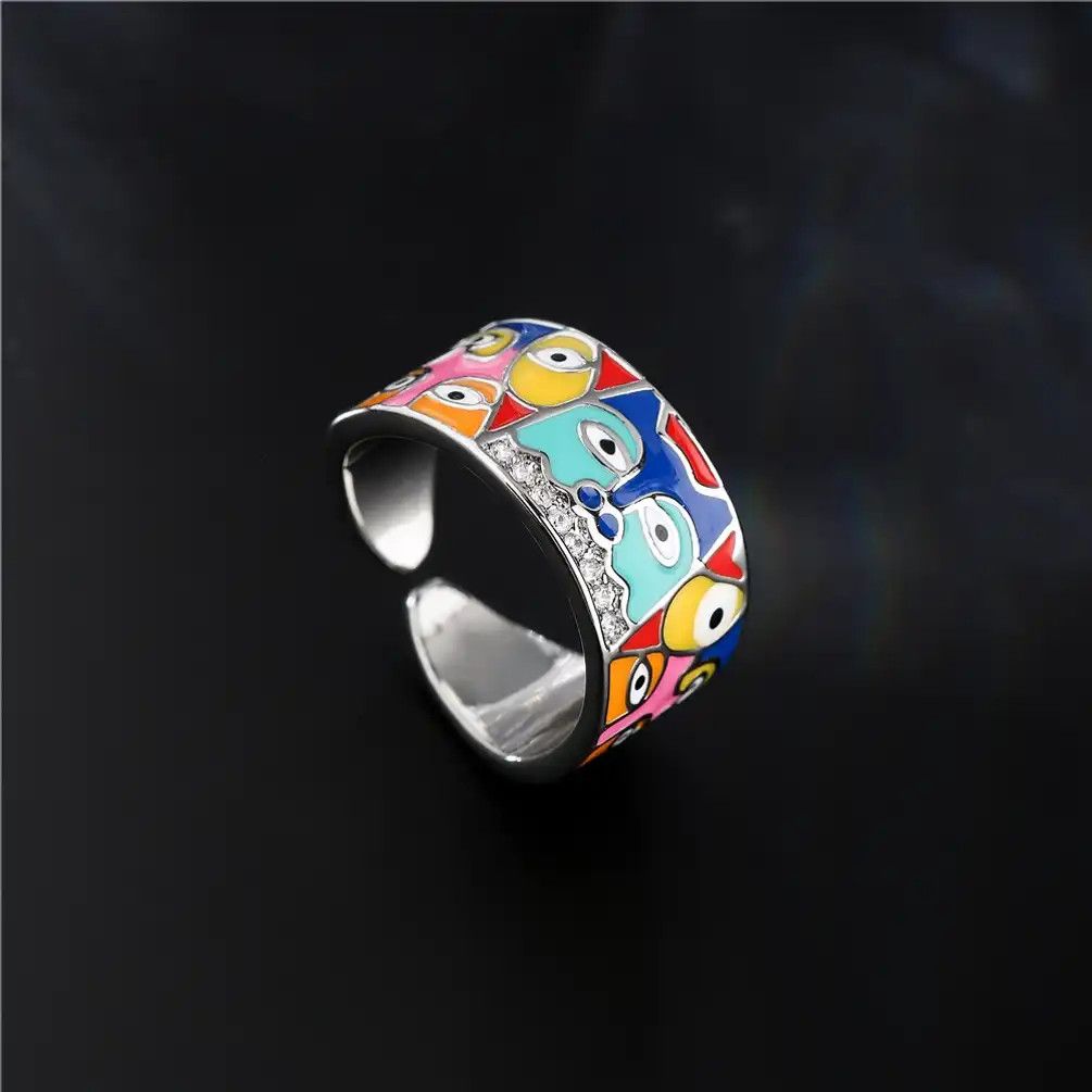 Japanese Brand Enamel Lovely Cat Ring Size ONE SIZE - 2 Thumbnail