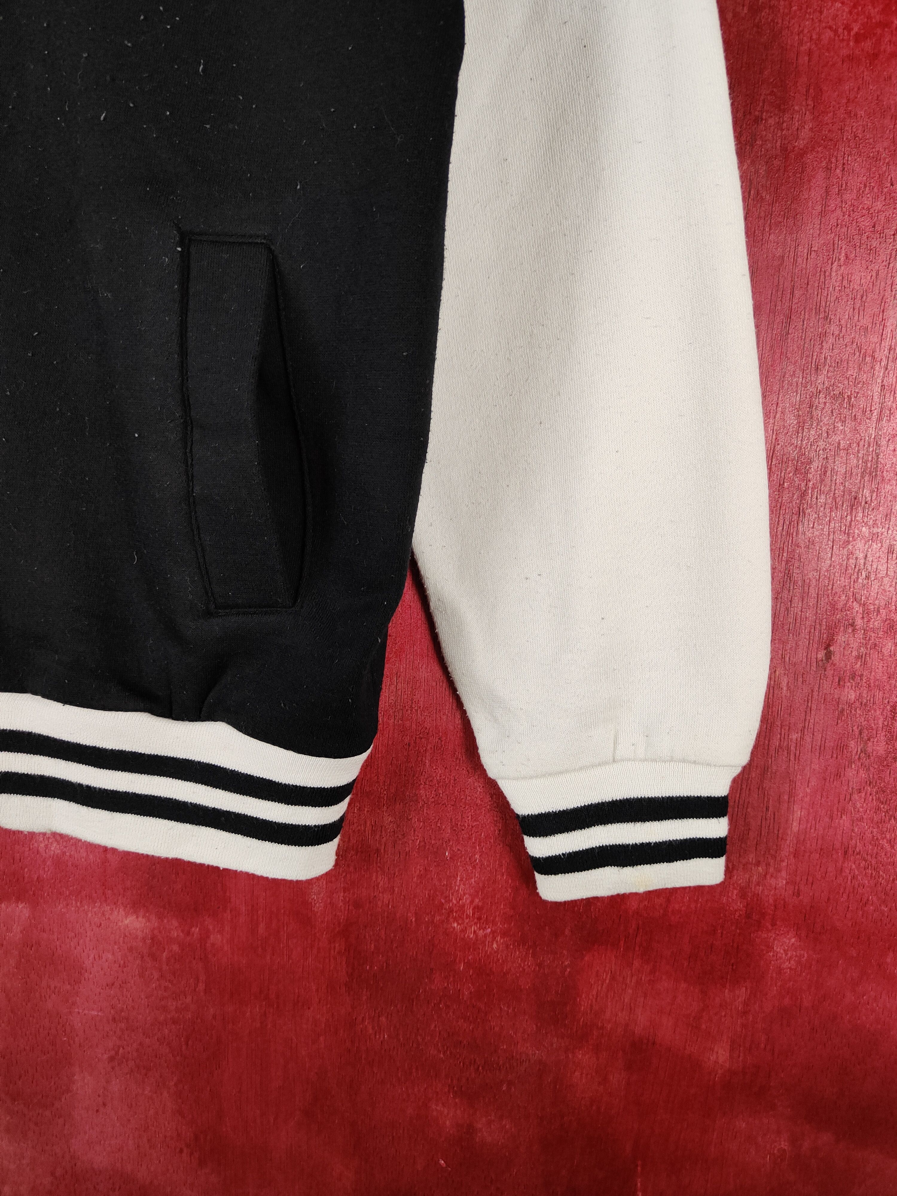 Japanese Brand Rose Fan Fan Black White Varsity Jacket #281B Size M / US 6-8 / IT 42-44 - 7 Thumbnail