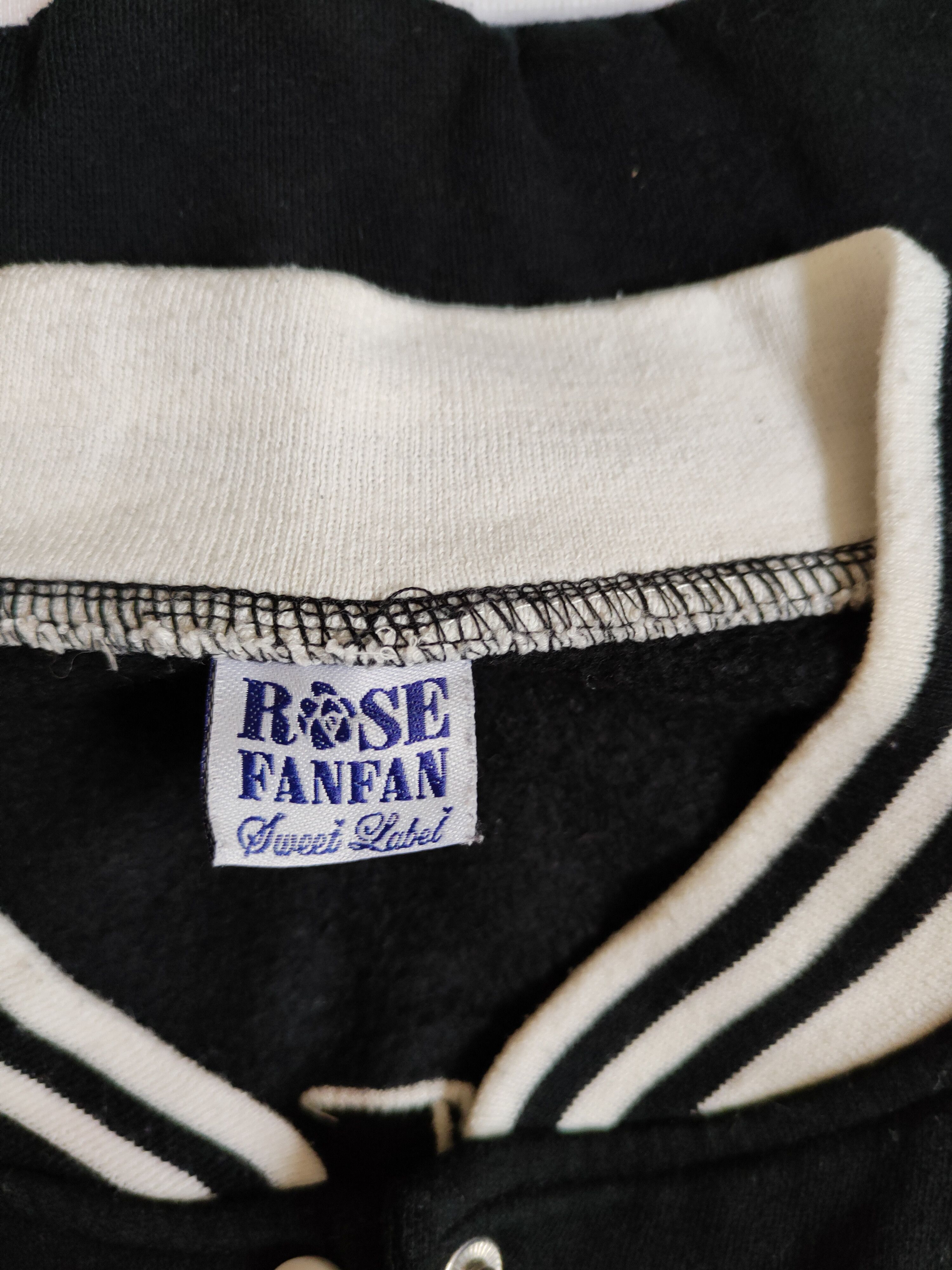 Japanese Brand Rose Fan Fan Black White Varsity Jacket #281B Size M / US 6-8 / IT 42-44 - 13 Thumbnail