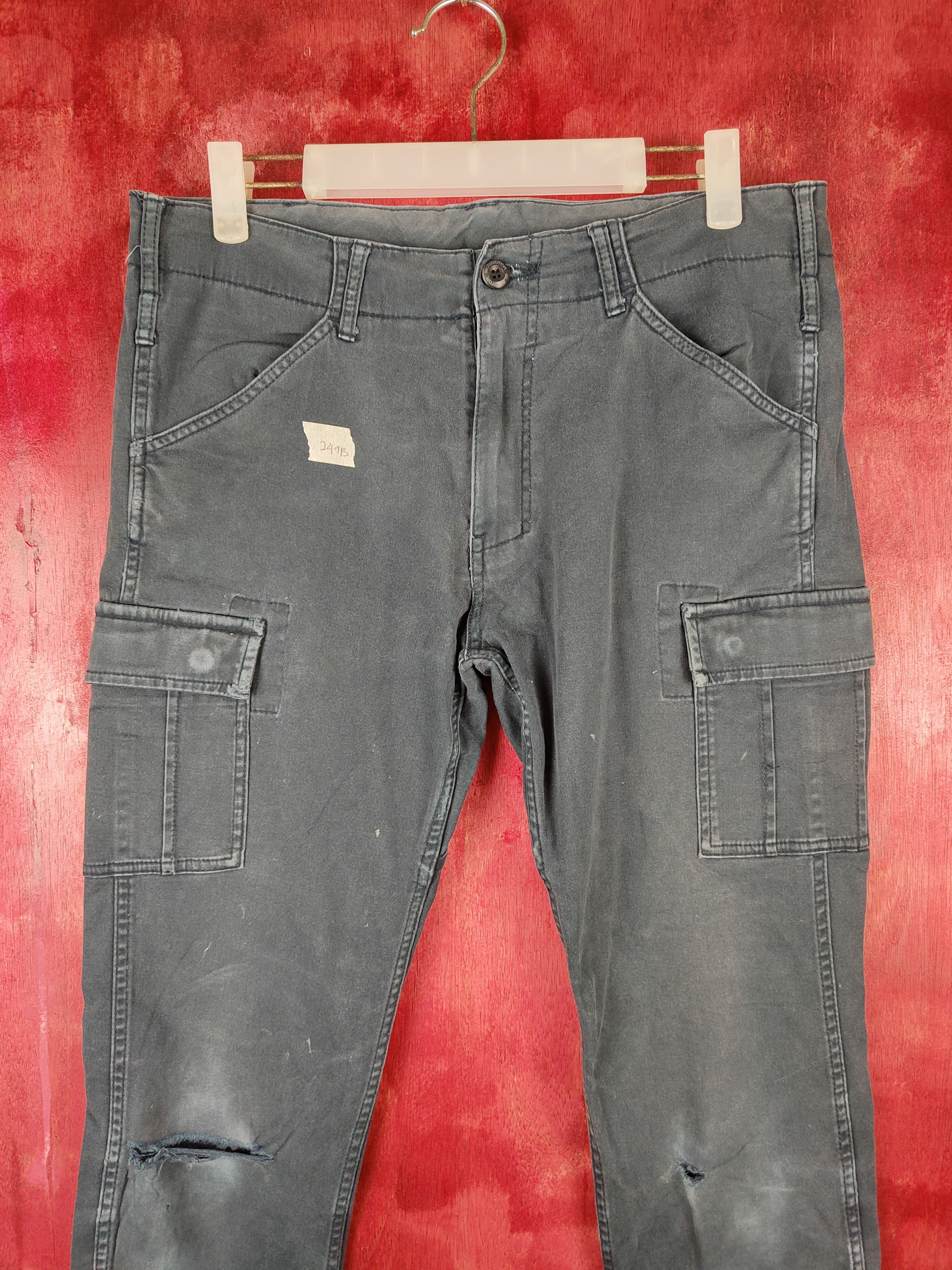 Japanese Brand Gladiator Faded Multi Pocket Tactical Cargo Pants #249B Size US 32 / EU 48 - 2 Thumbnail