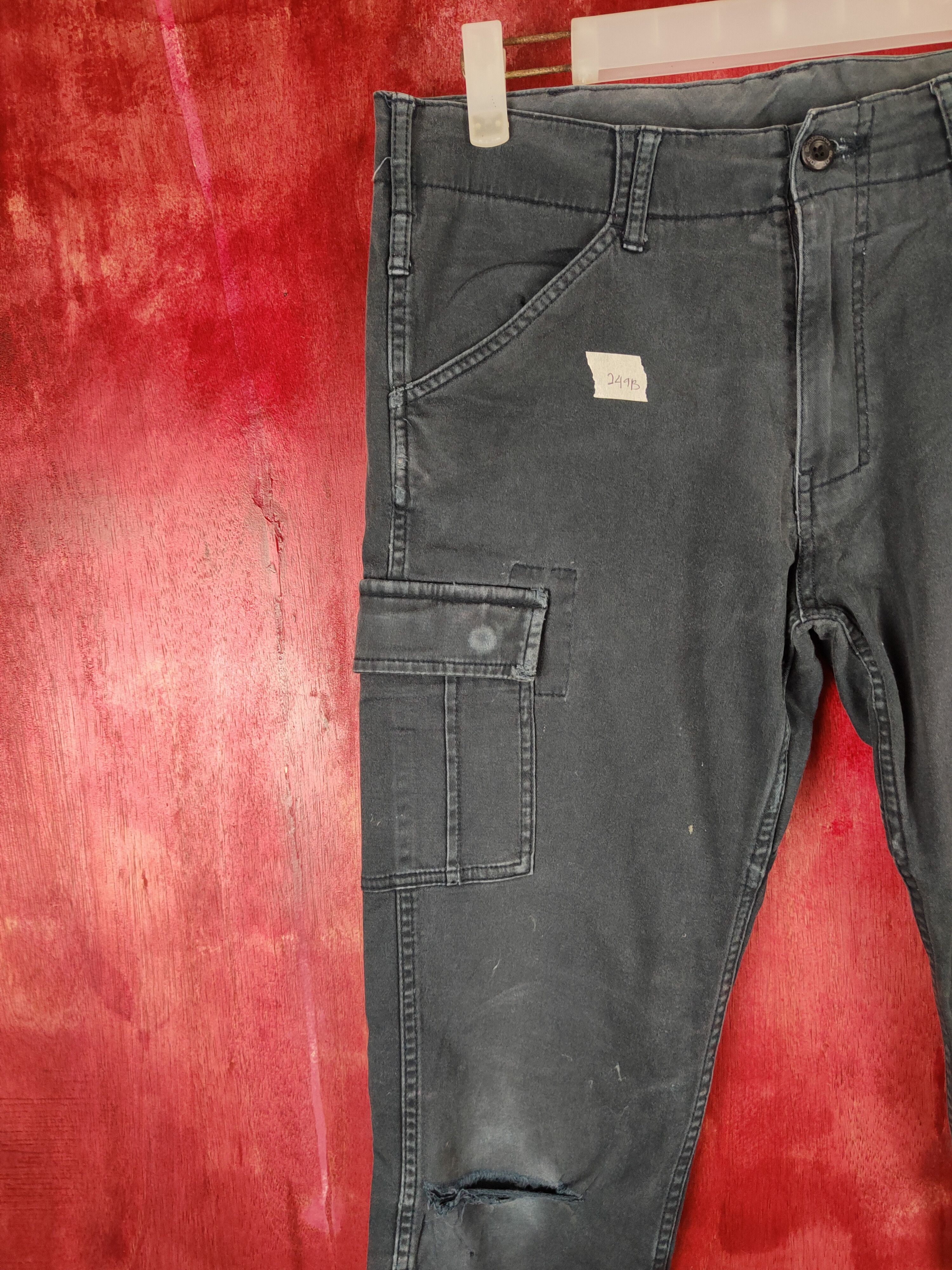 Japanese Brand Gladiator Faded Multi Pocket Tactical Cargo Pants #249B Size US 32 / EU 48 - 4 Thumbnail