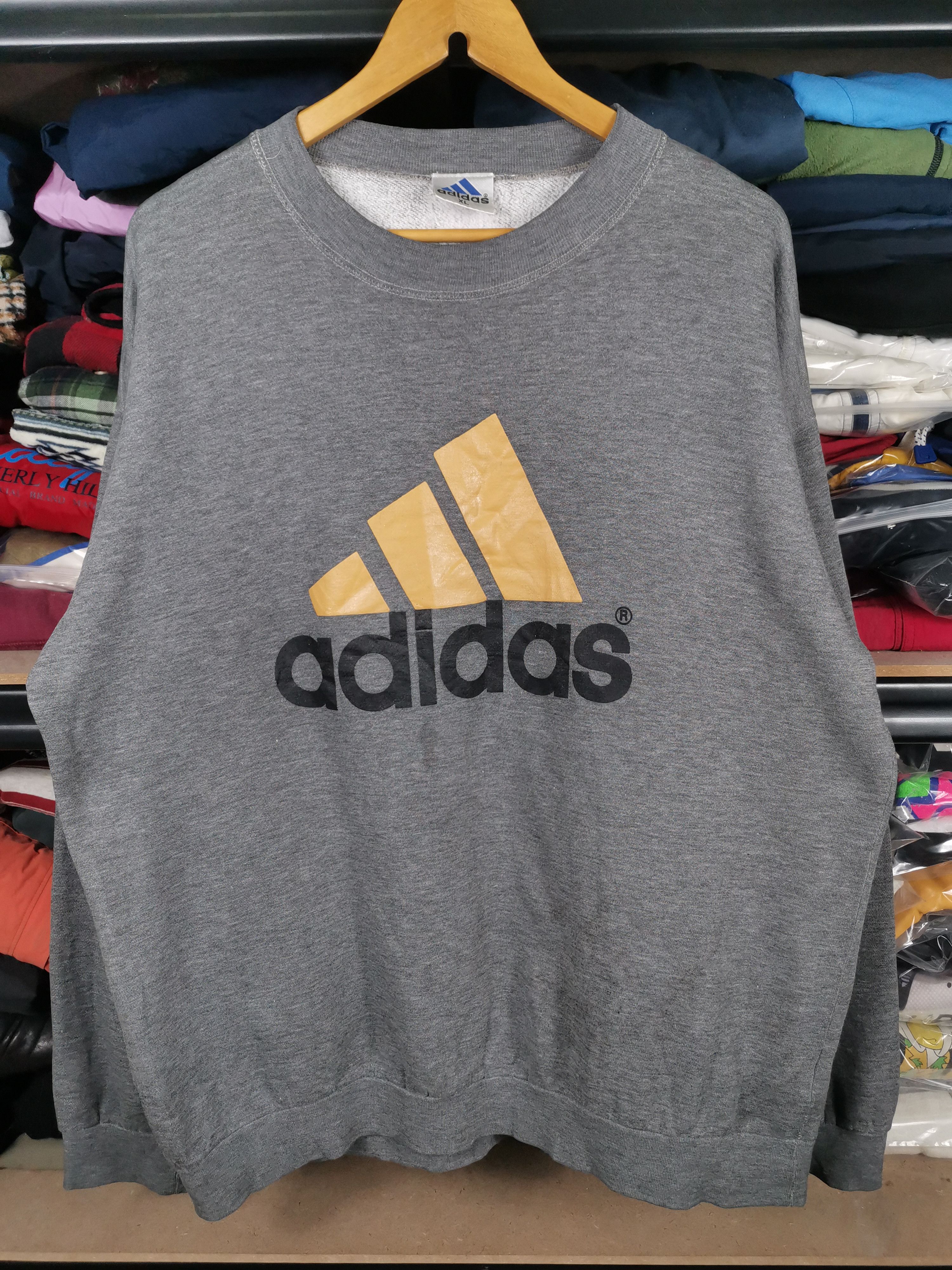 image of 90's Adidas Equipment Sweatshirt Big Logo in Grey, Men's (Size XL)