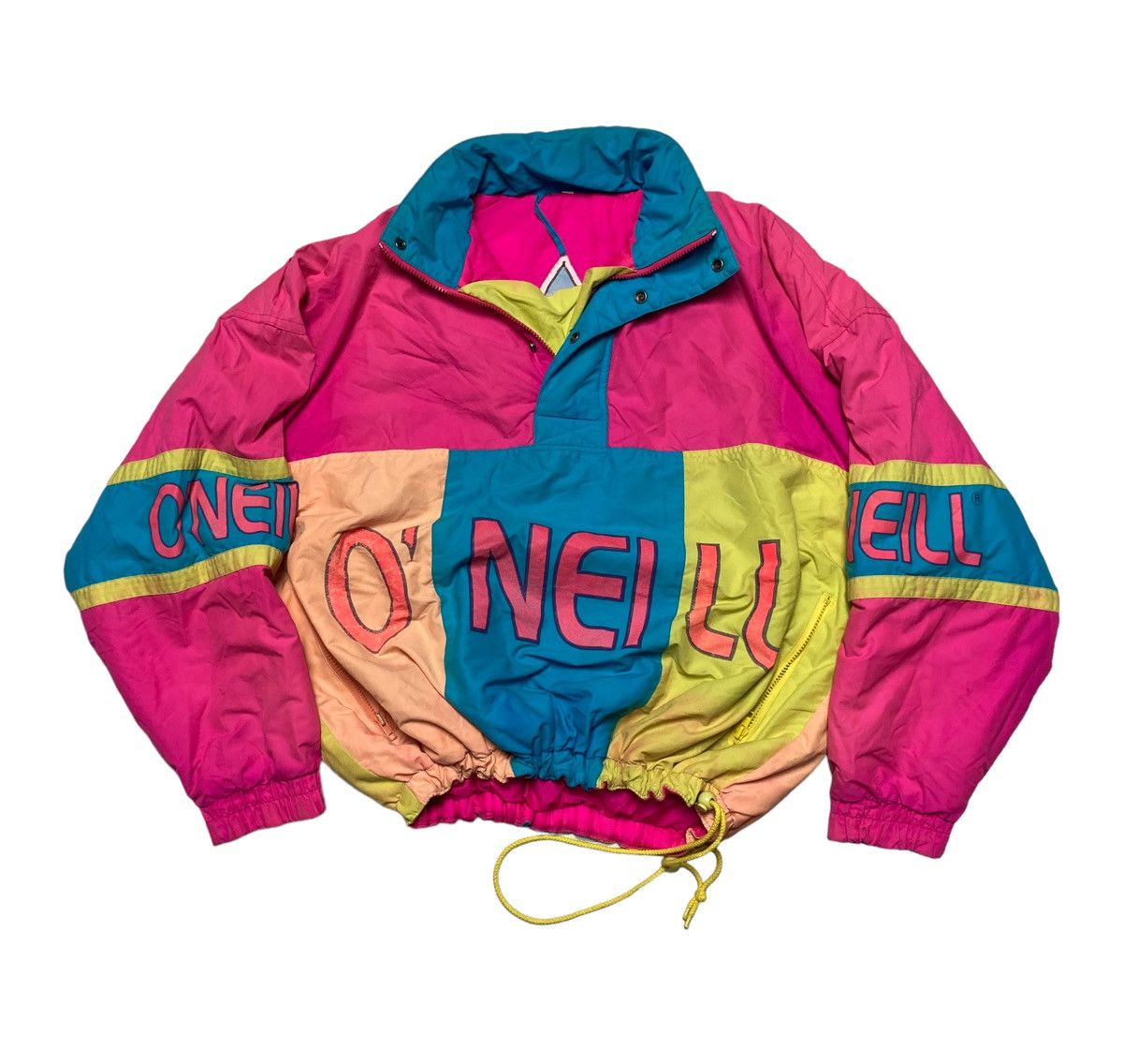 image of O'neill Neon Ski Bomber Jacket Big Logo Oneill in Pink, Men's (Size Large)