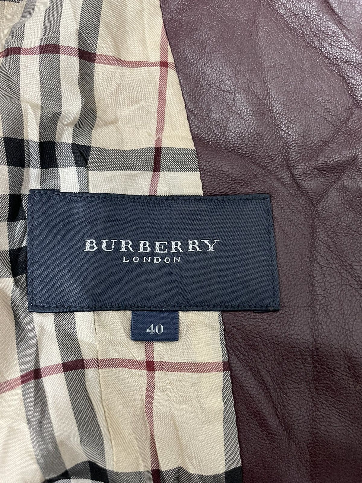 Burberry Burberry London Nova Check Lined Leather Jacket Size US XXS / EU 40 - 15 Thumbnail