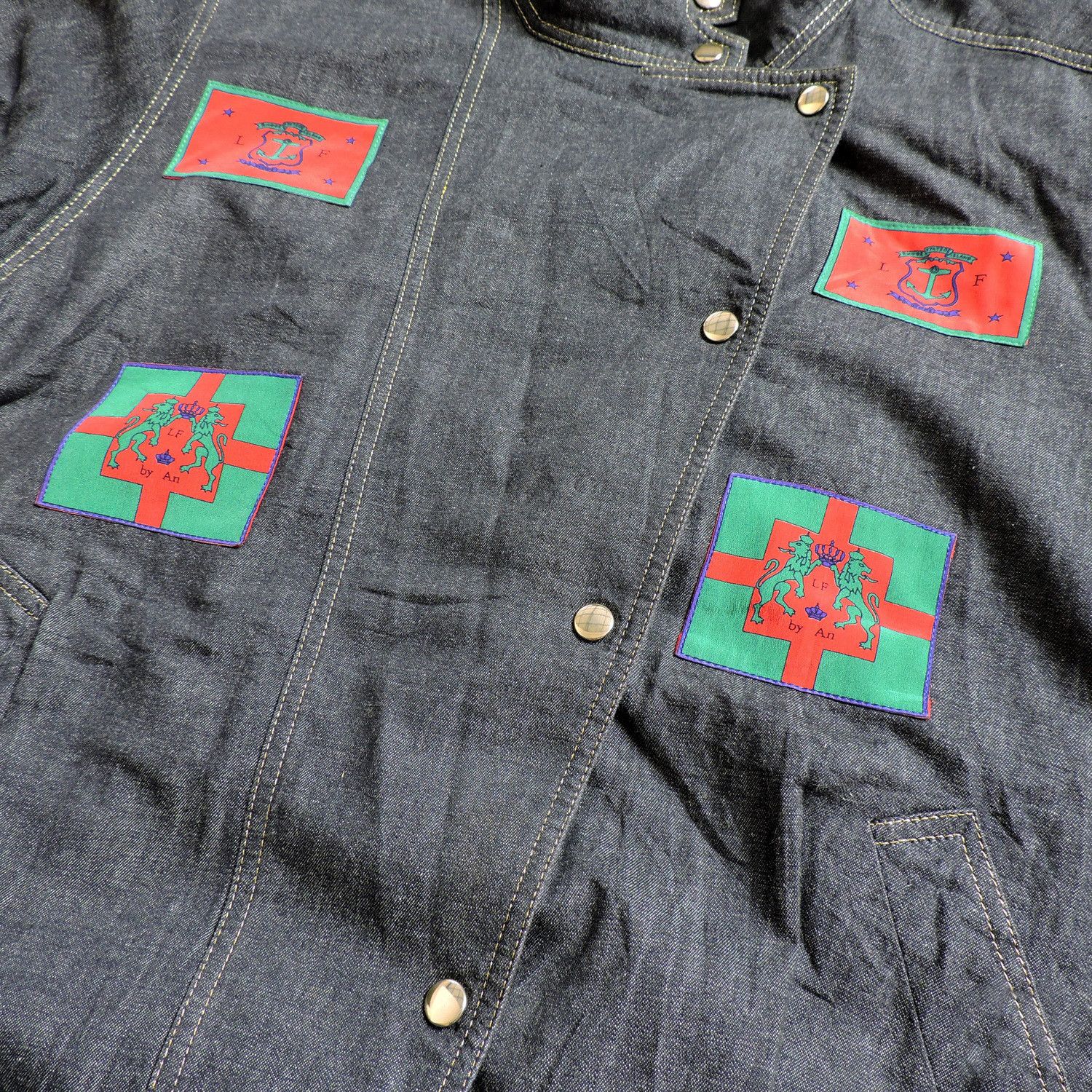Louis Feraud LOUIS FÉRAUD FLAG PATCHWORK LIGHWEIGHT DENIM JACKET Size M / US 6-8 / IT 42-44 - 5 Thumbnail