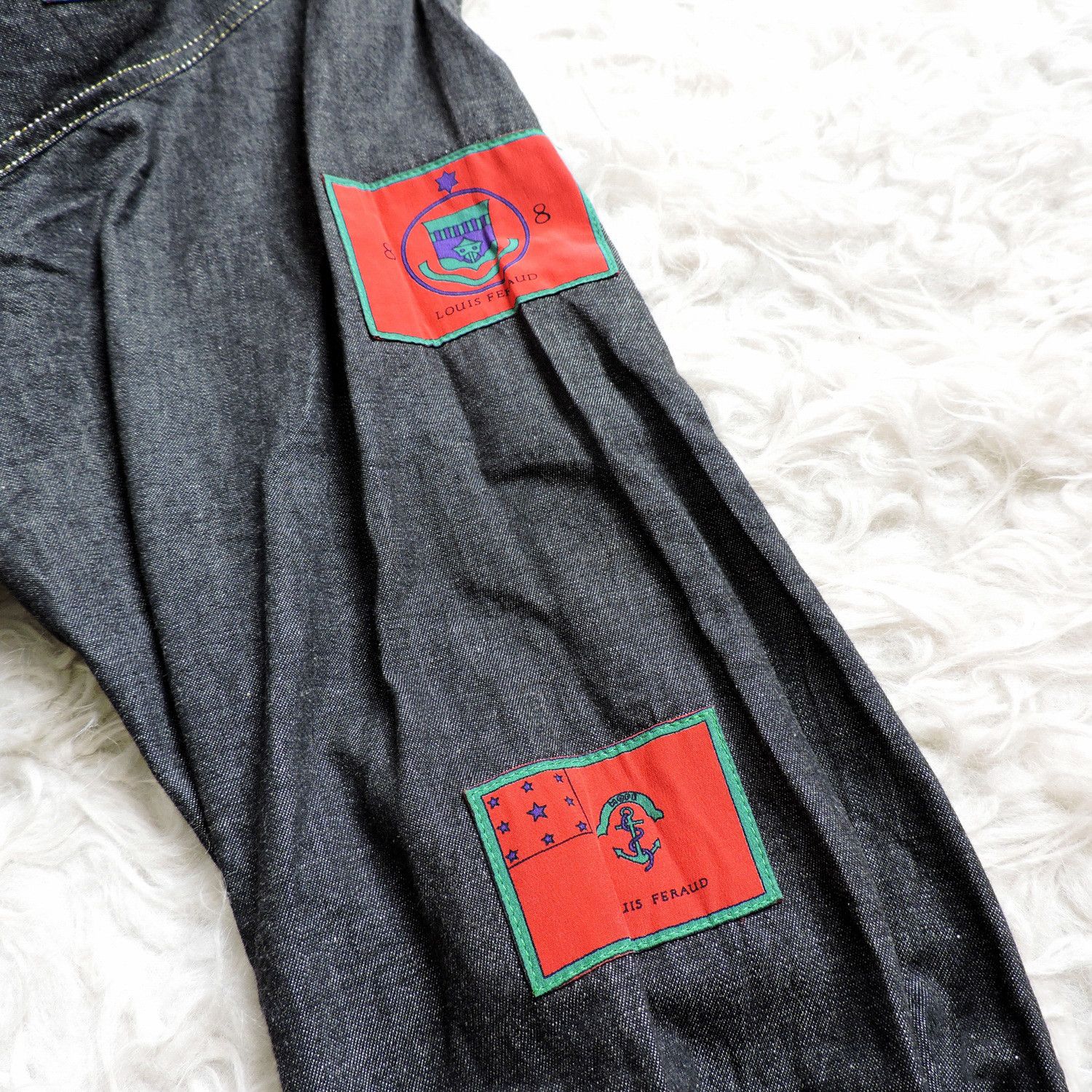 Louis Feraud LOUIS FÉRAUD FLAG PATCHWORK LIGHWEIGHT DENIM JACKET Size M / US 6-8 / IT 42-44 - 8 Thumbnail