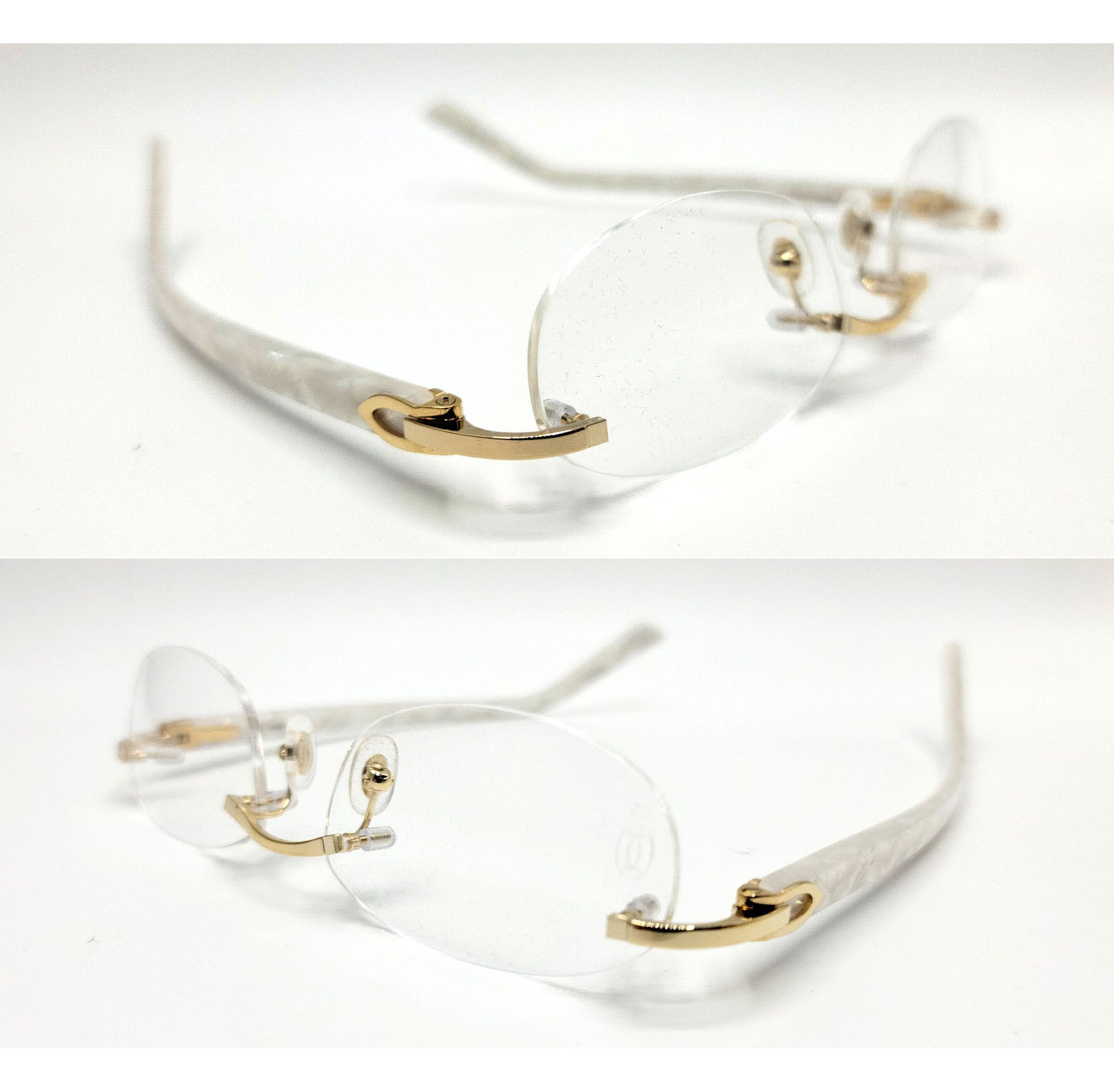 Cartier NEW! Cartier Pearl White Syracuse CT0056O Glasses Size ONE SIZE - 10 Thumbnail