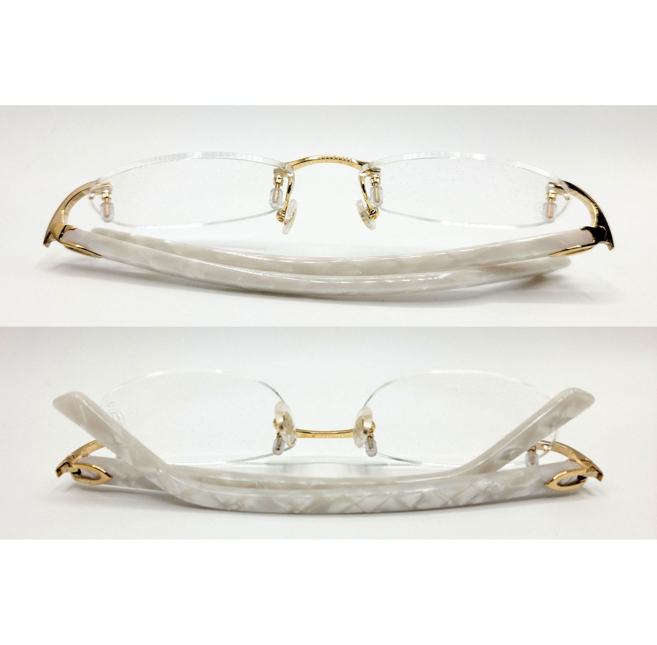 Cartier NEW! Cartier Pearl White Syracuse CT0056O Glasses Size ONE SIZE - 9 Thumbnail
