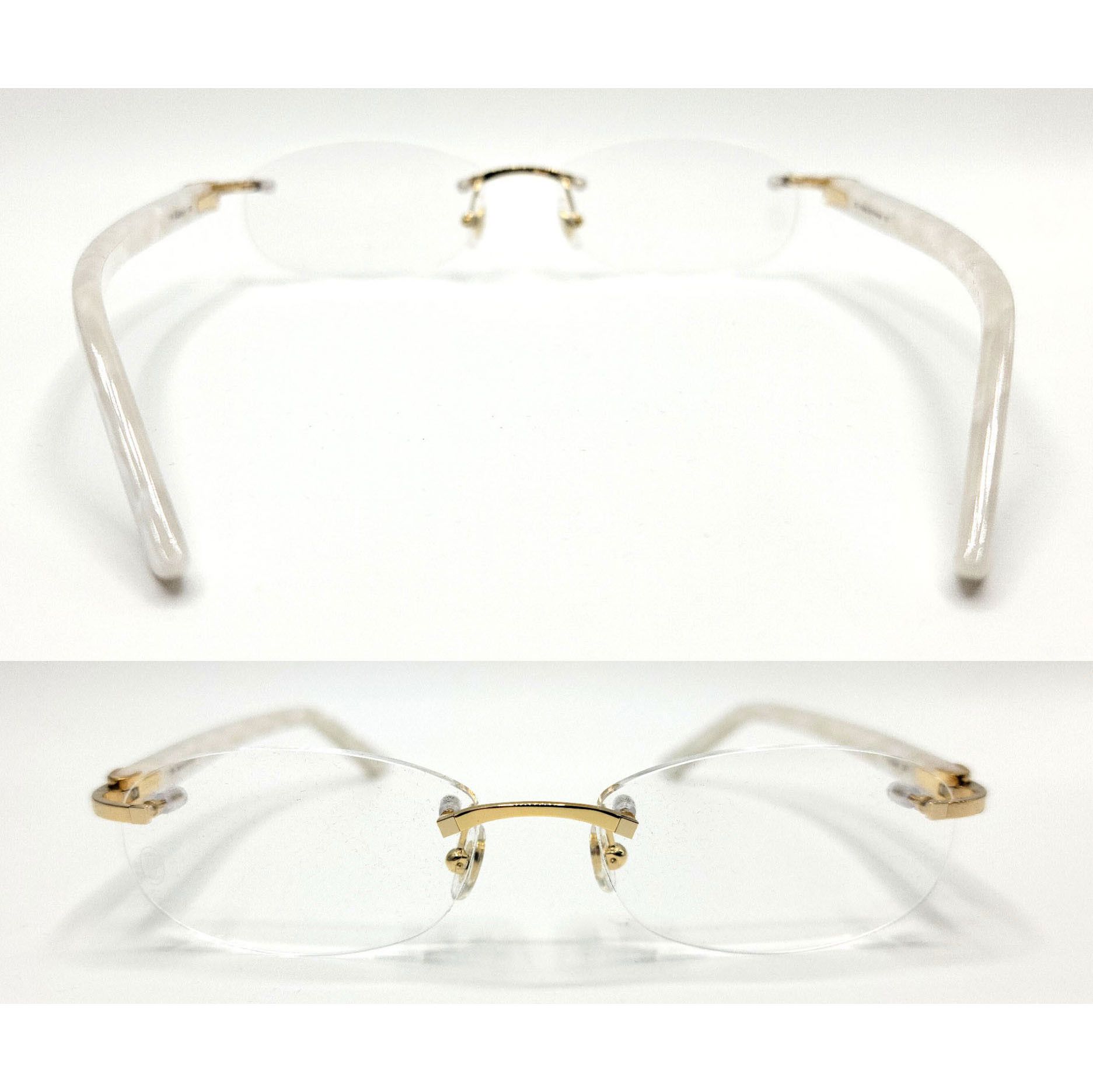 Cartier NEW! Cartier Pearl White Syracuse CT0056O Glasses Size ONE SIZE - 6 Thumbnail
