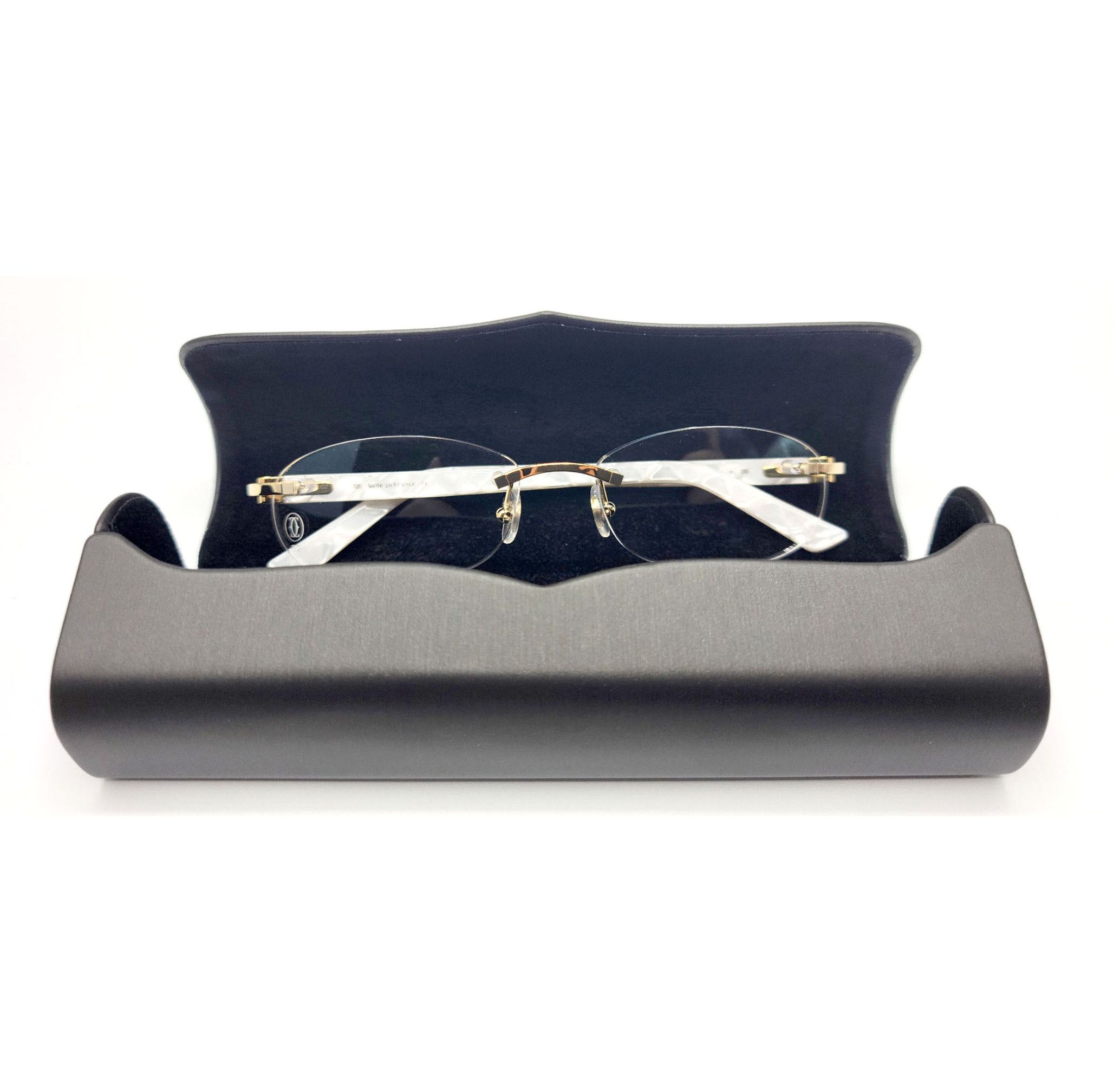 Cartier NEW! Cartier Pearl White Syracuse CT0056O Glasses Size ONE SIZE - 3 Thumbnail