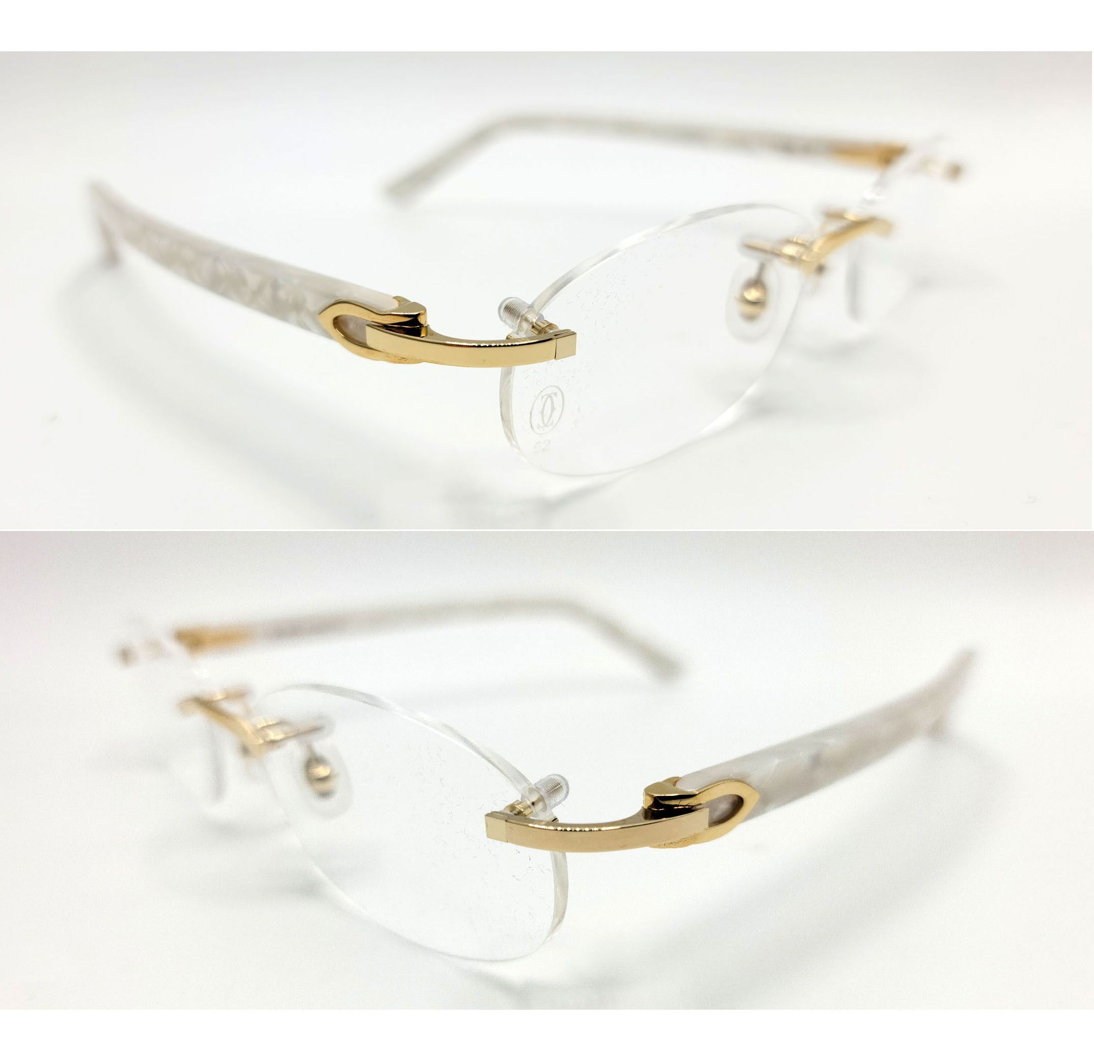 Cartier NEW! Cartier Pearl White Syracuse CT0056O Glasses Size ONE SIZE - 5 Thumbnail