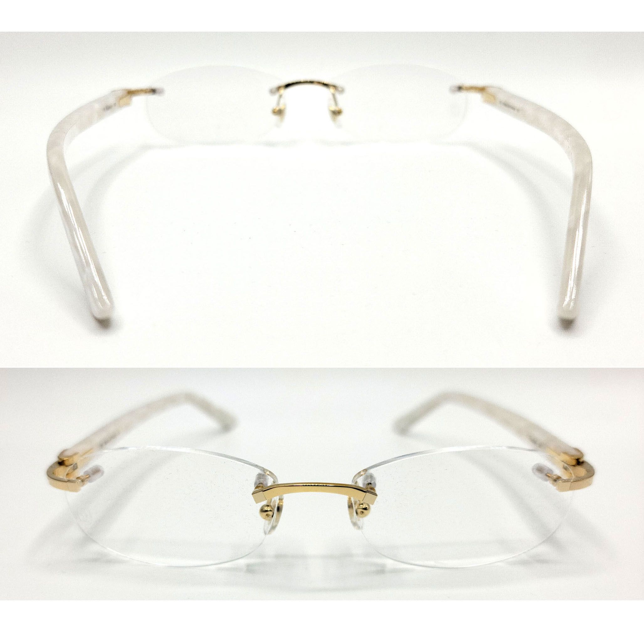 Cartier NEW! Cartier Pearl White Syracuse CT0056O Glasses Size ONE SIZE - 8 Thumbnail