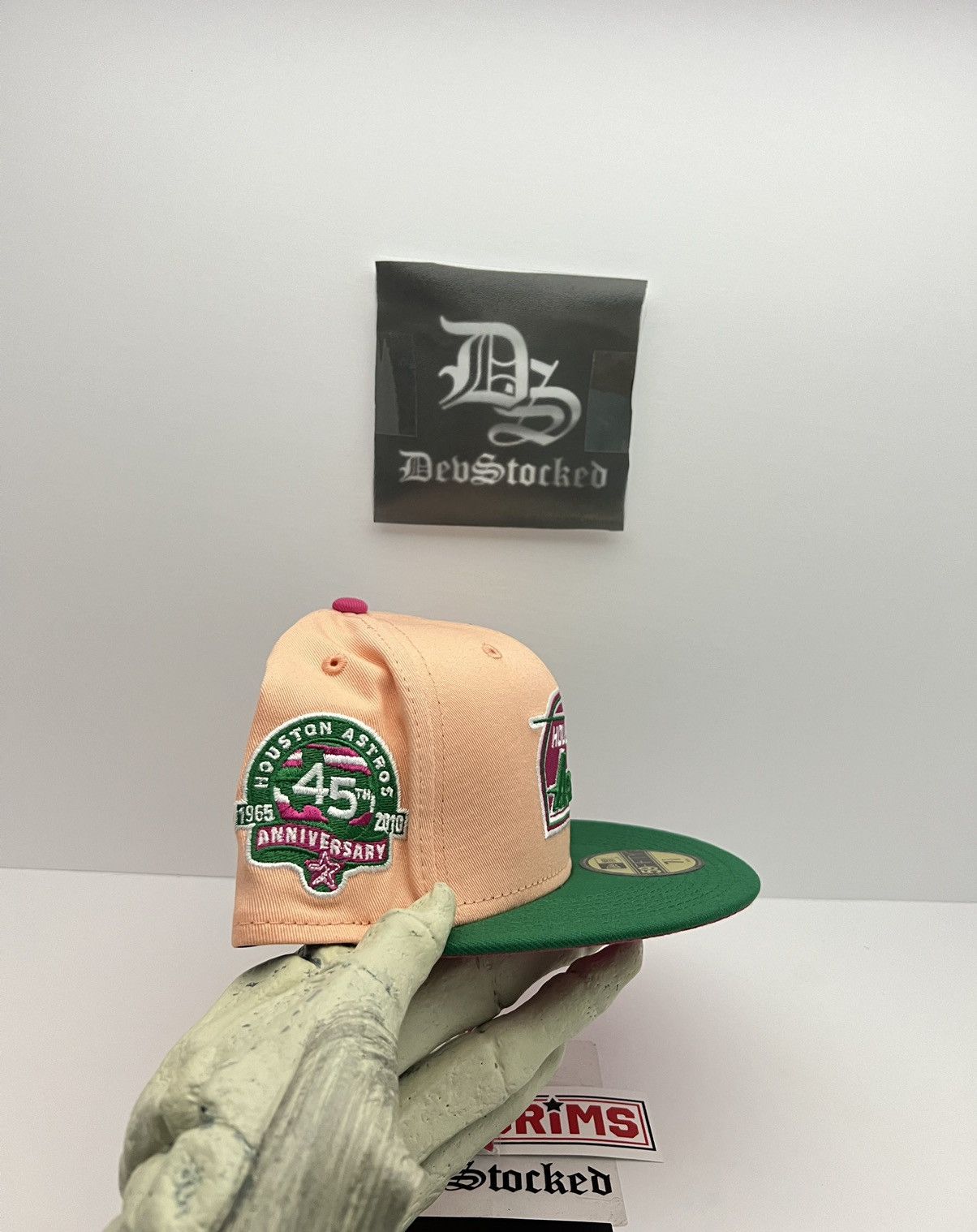 MLB × New Era 7 3/8 - Houston Astros 45th Script Watermelon Fitted Hat Size ONE SIZE - 3 Thumbnail
