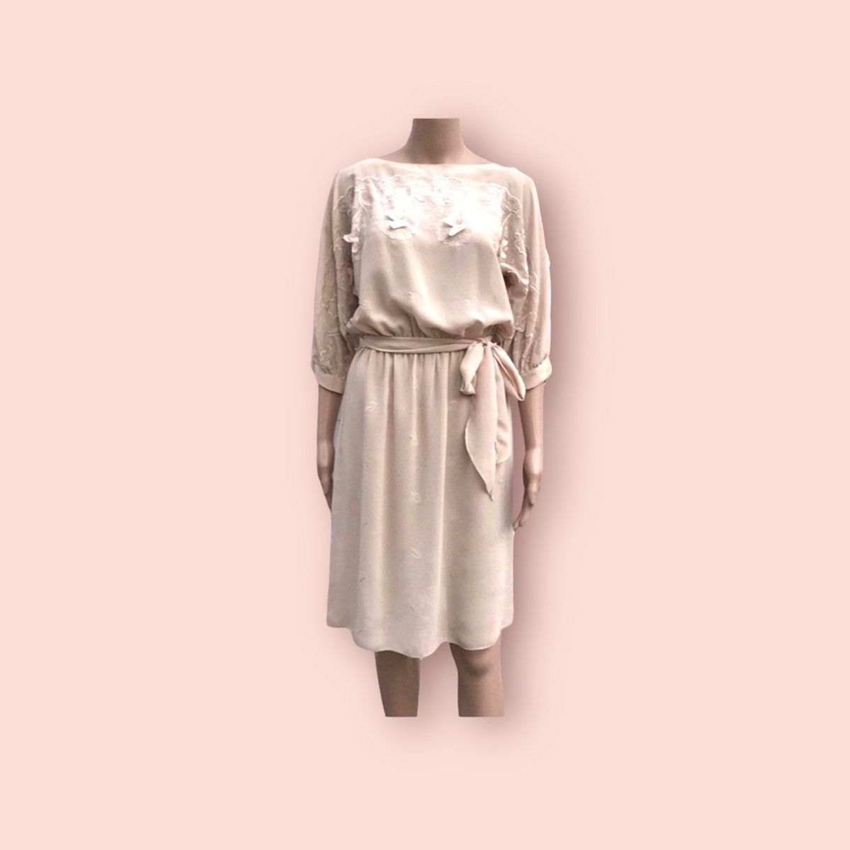Vintage 80s Vintage Dress Layered Sheer Fabric Cold Shoulders Size M / US 6-8 / IT 42-44 - 1 Thumbnail